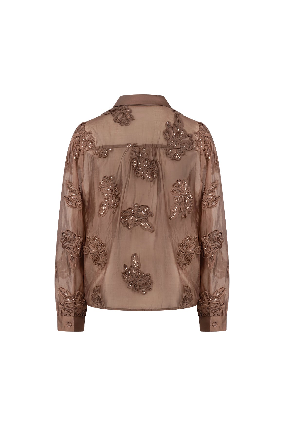 Antonella Bluse Pailletten Blume | Taupe