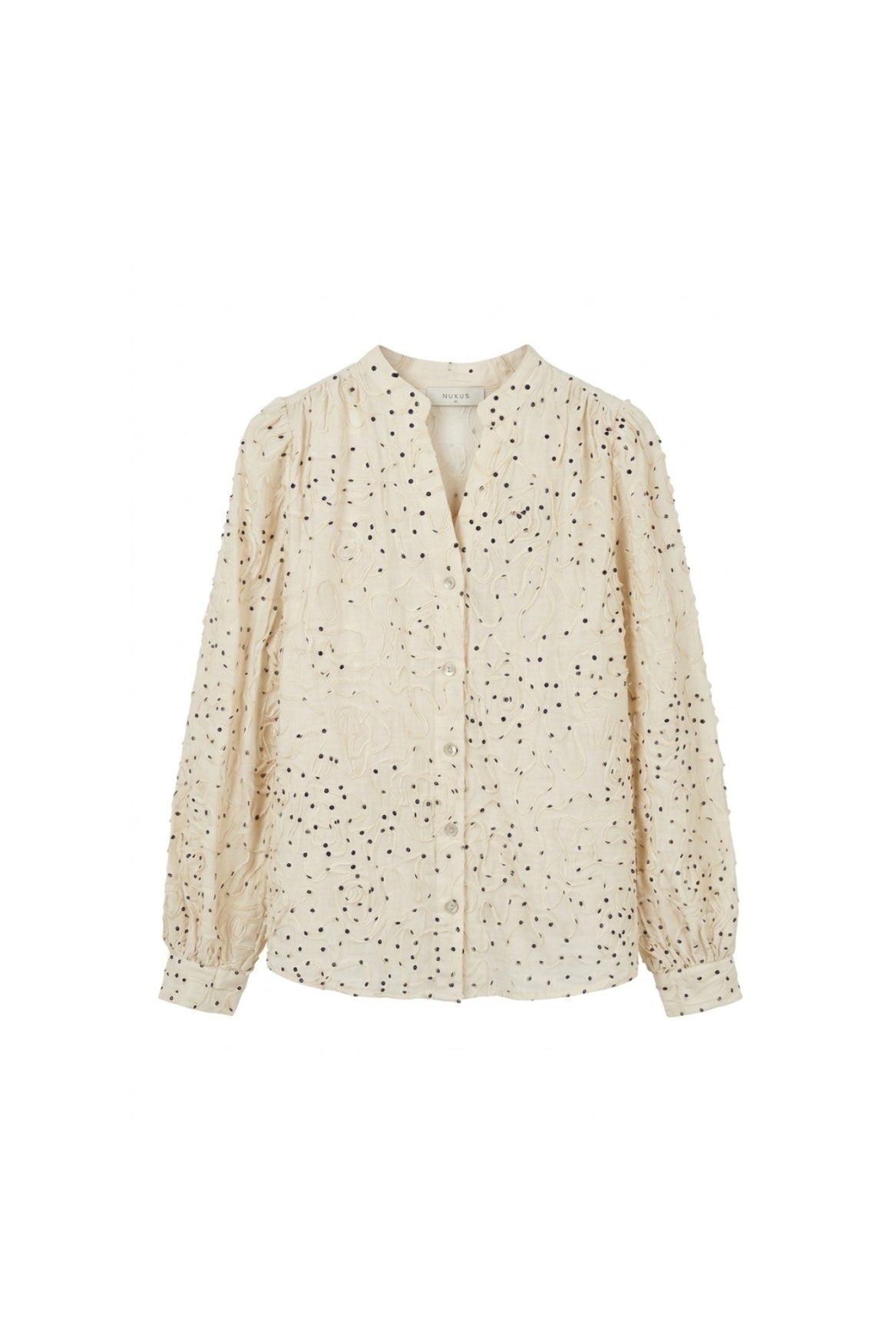 Lizzy Blouse Vneck Dots | Sand