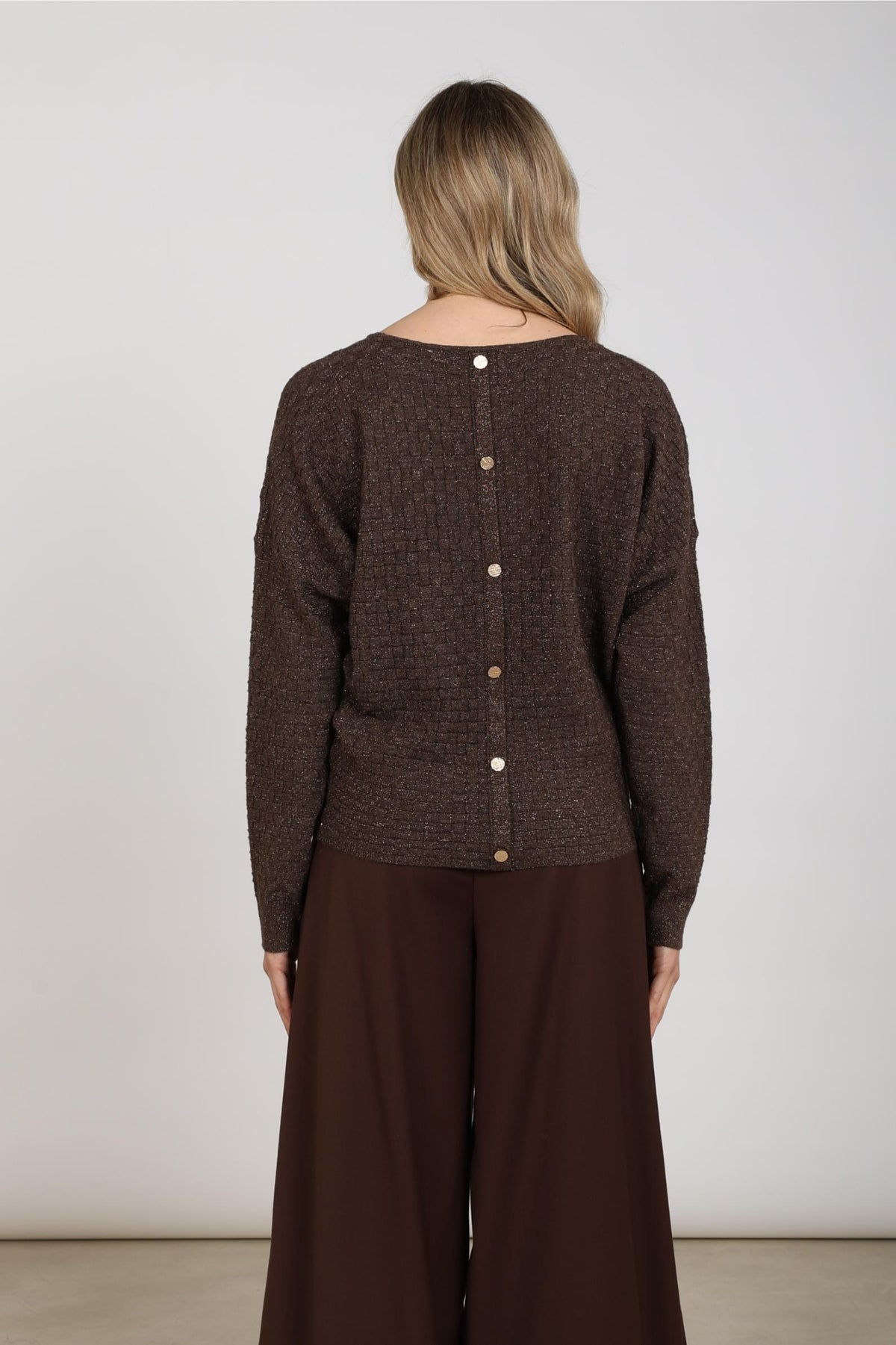 Kento Top Lurex | Schokolade
