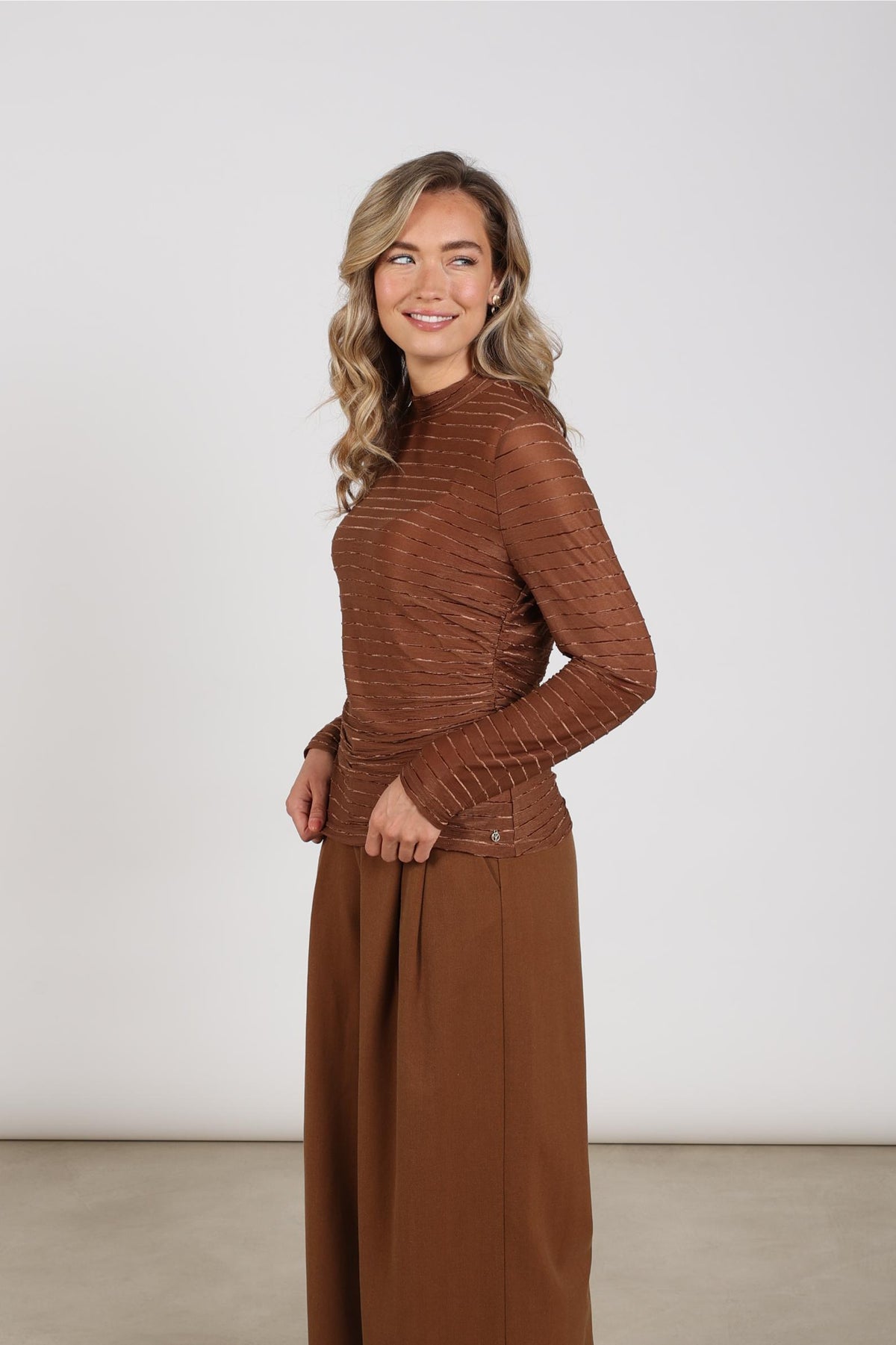 Gracie Top Streifen | Espresso