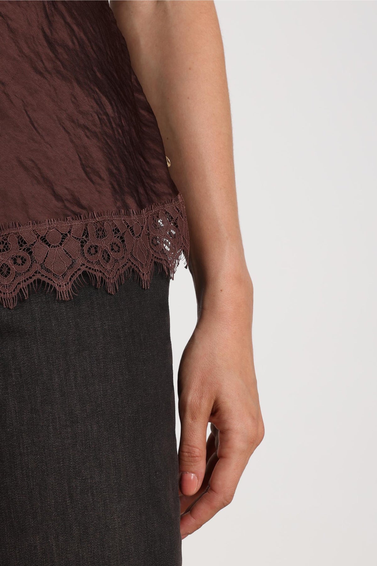 Alice Top Spitze | Schokolade