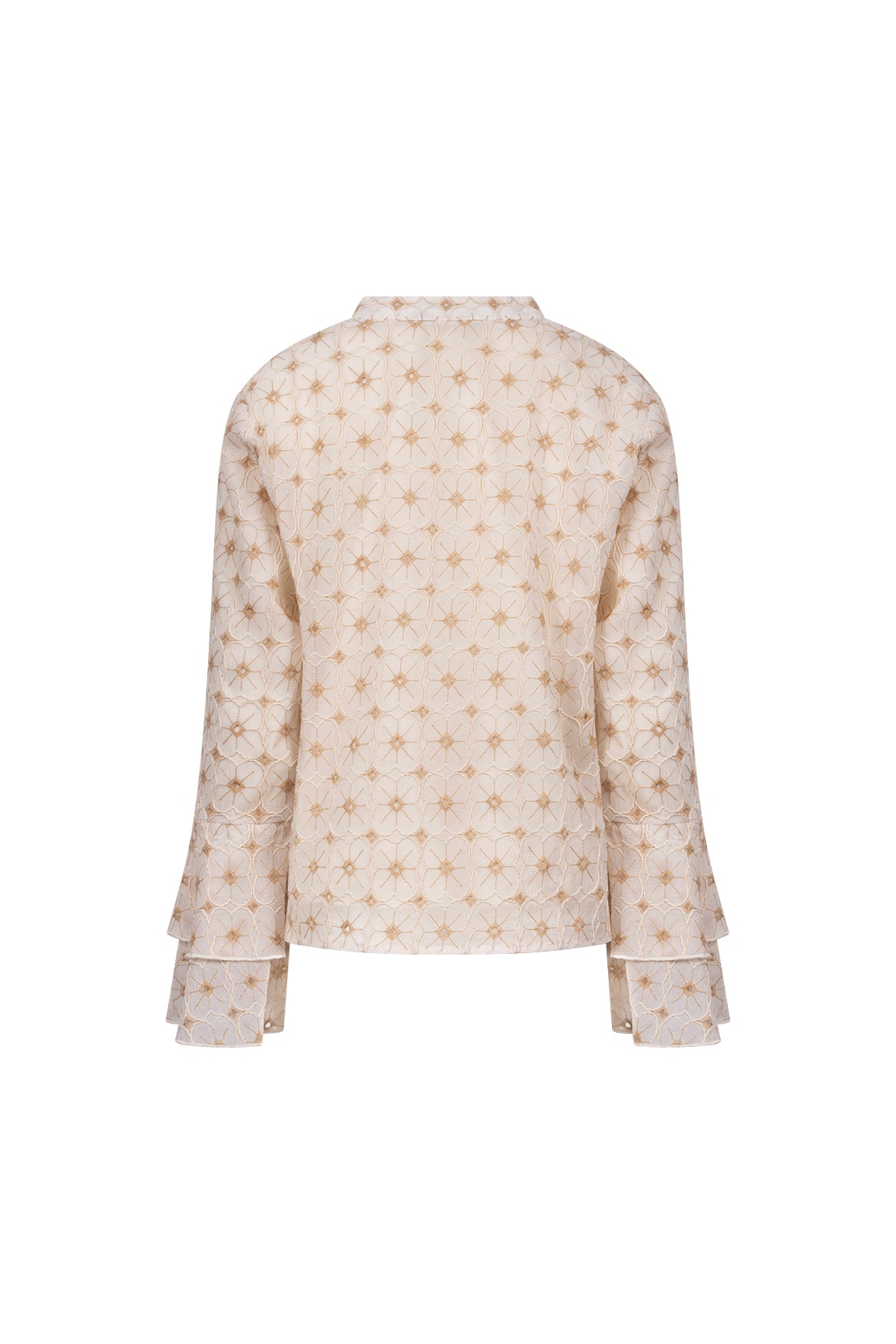 April Bluse Blumen | Offwhite/Toffee