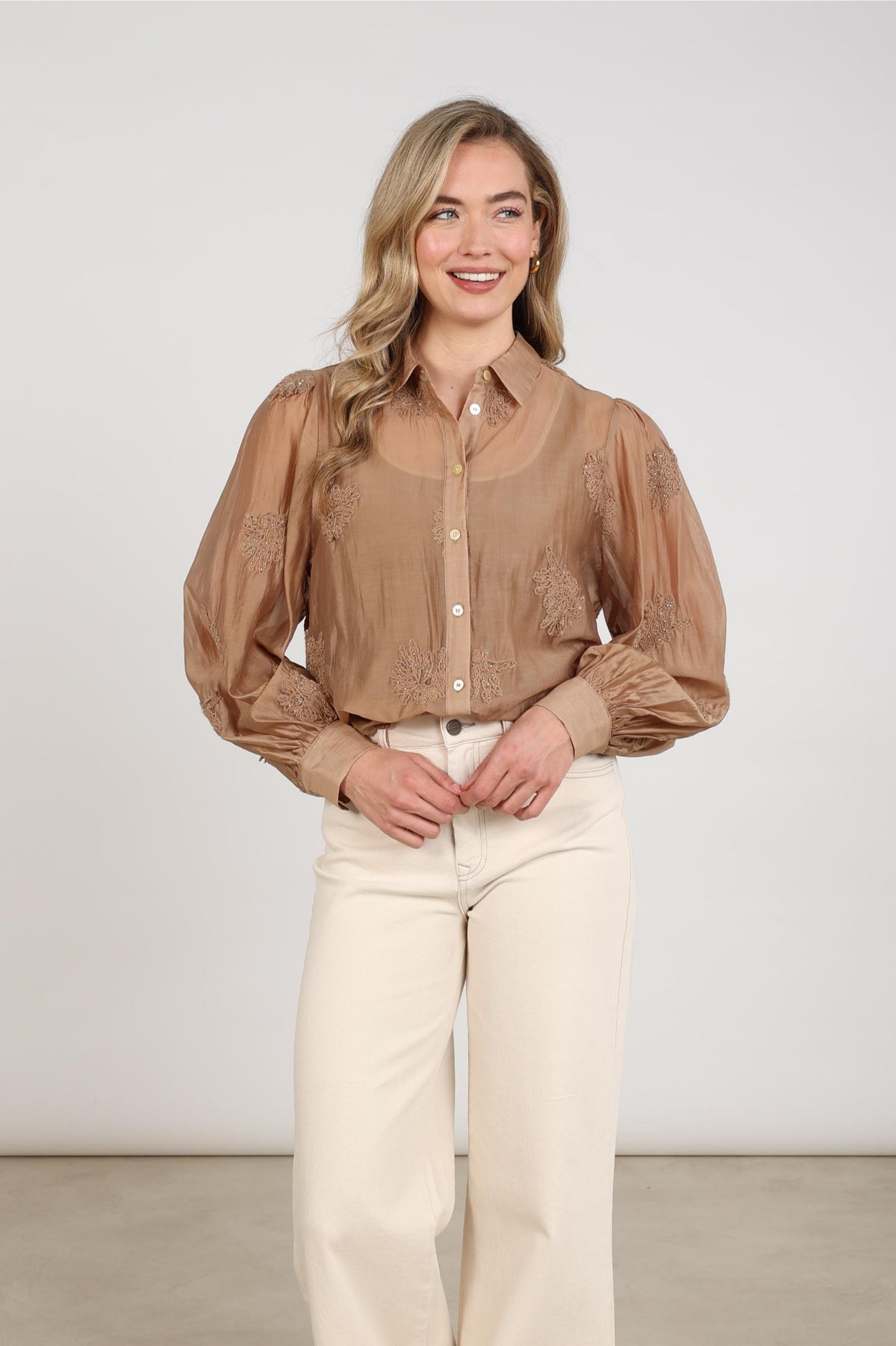 Milanova Blouse Embroidery | Toffee
