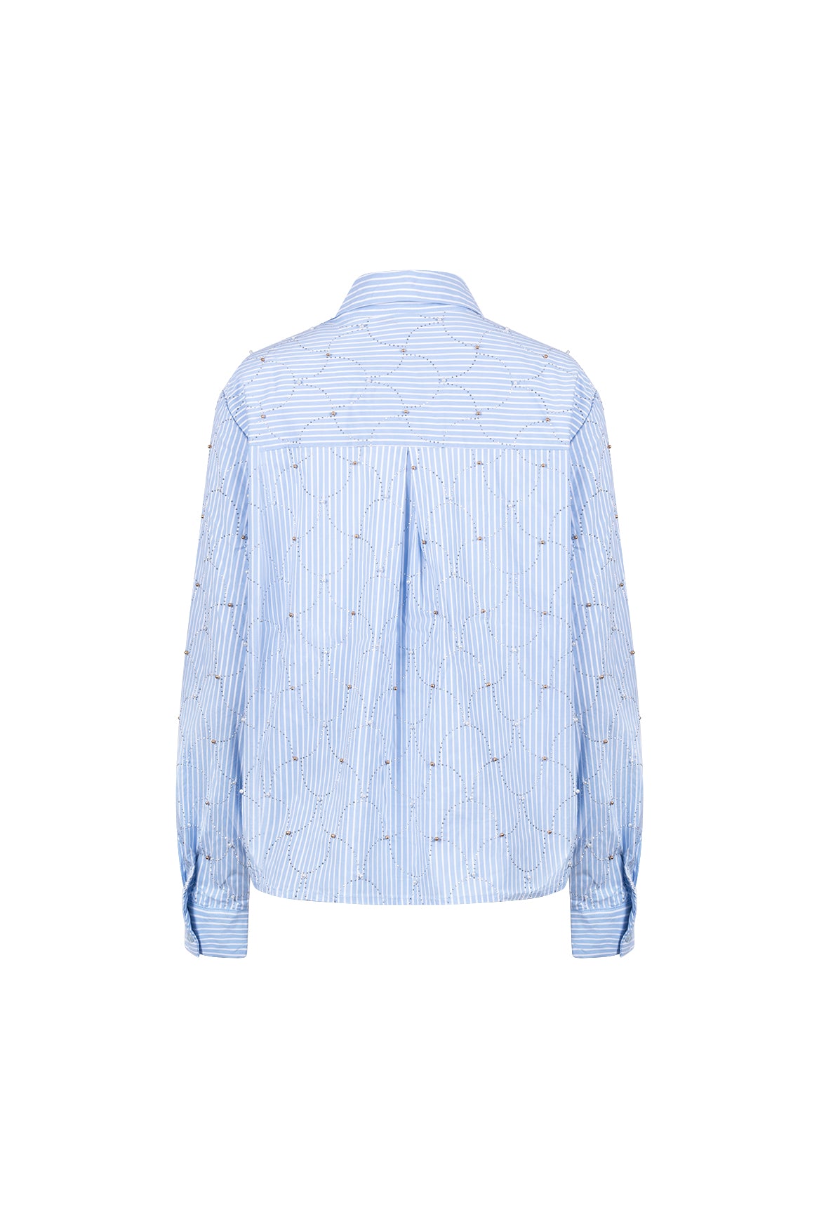 Nowi Bluse Stripe Stones | Offwhite/Sky