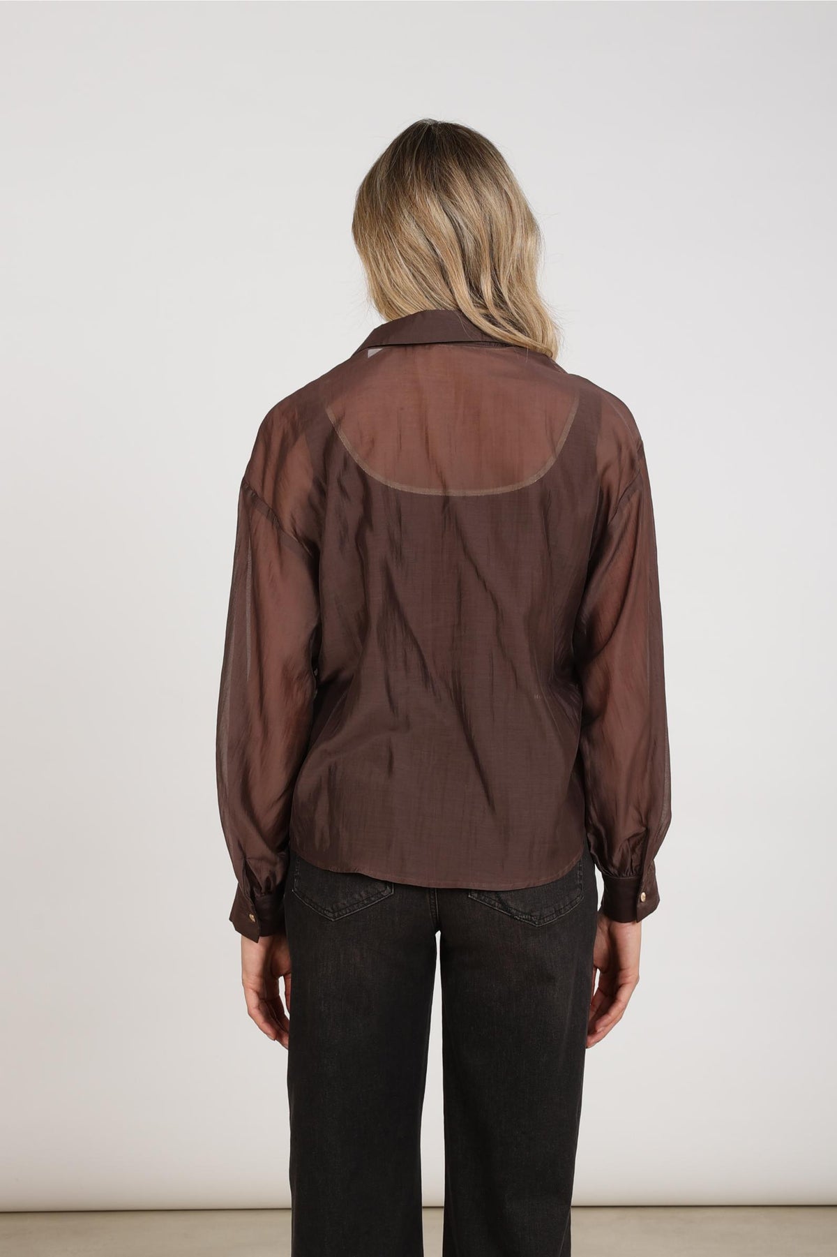 Addie Bluse Stickerei | Schokolade