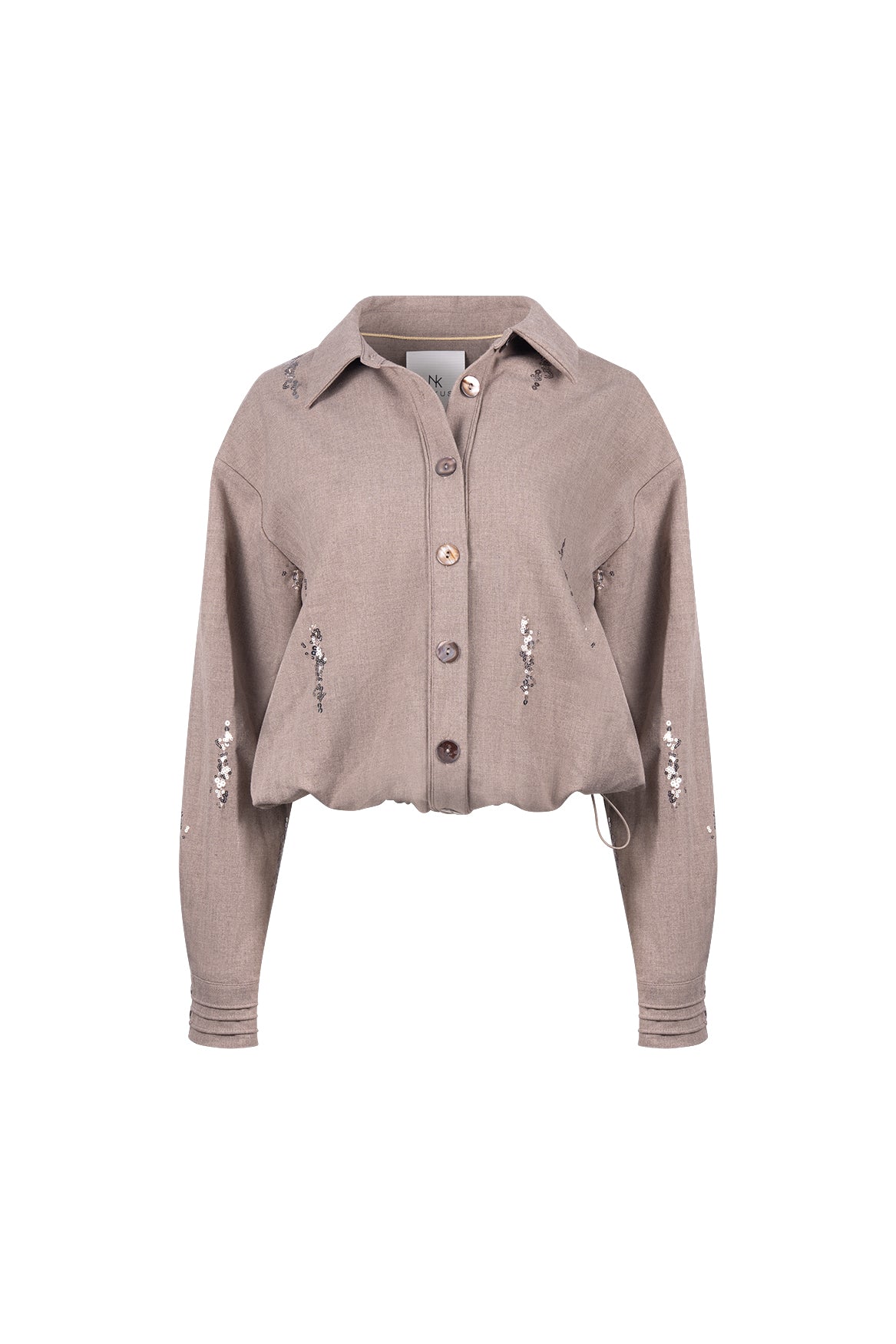 Annelynn Blouse Paillet | Taupe