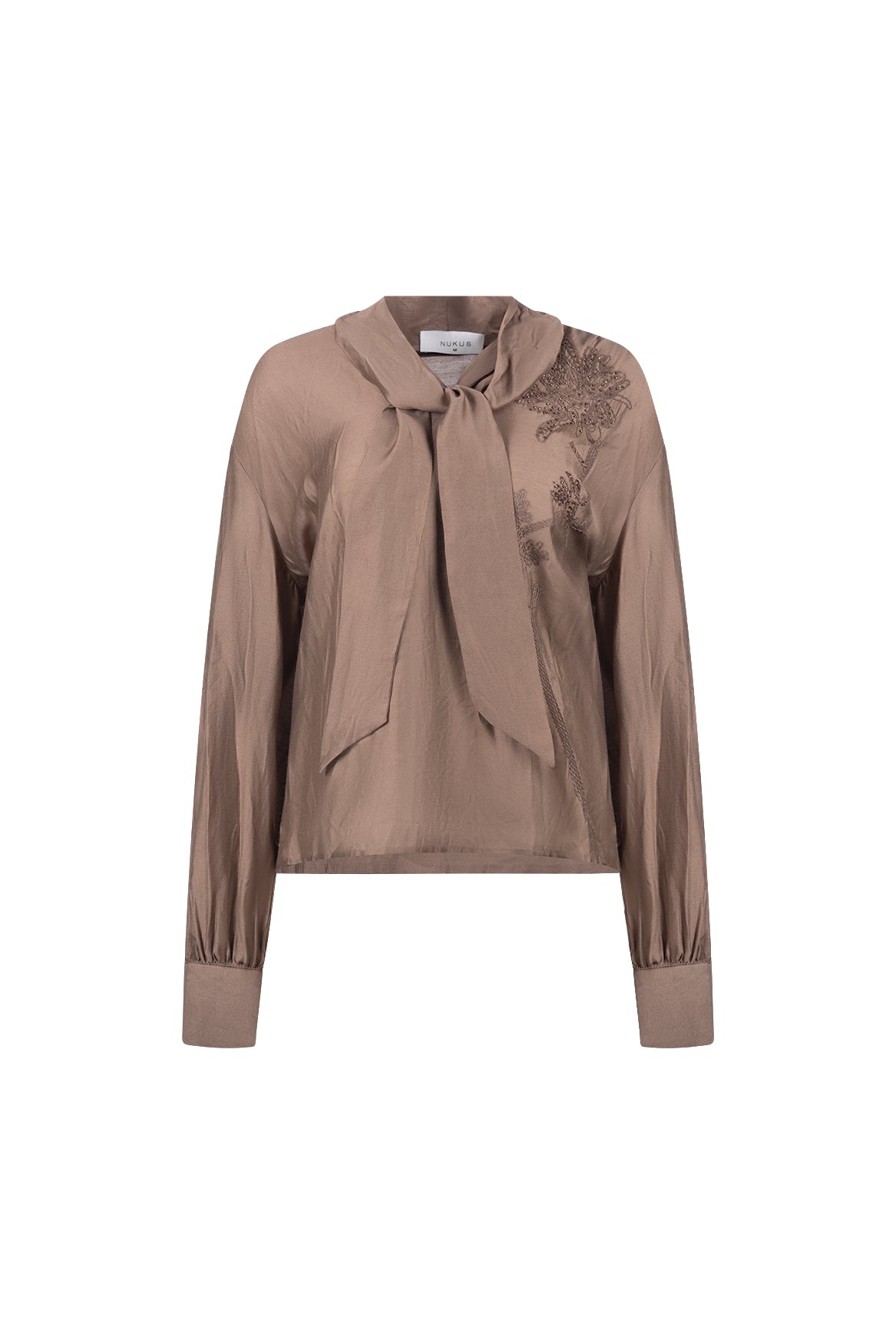 Angie Bluse mit Bindeband | Taupe