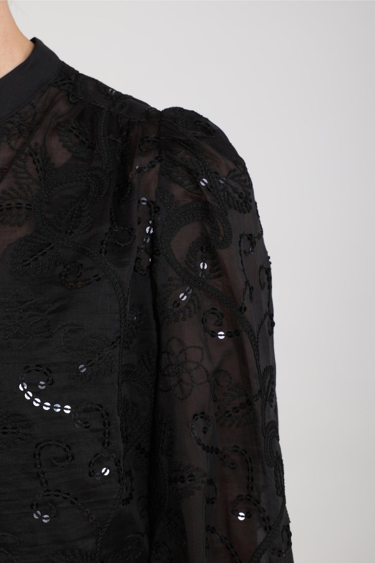 Antonella Blouse Paillet | Black