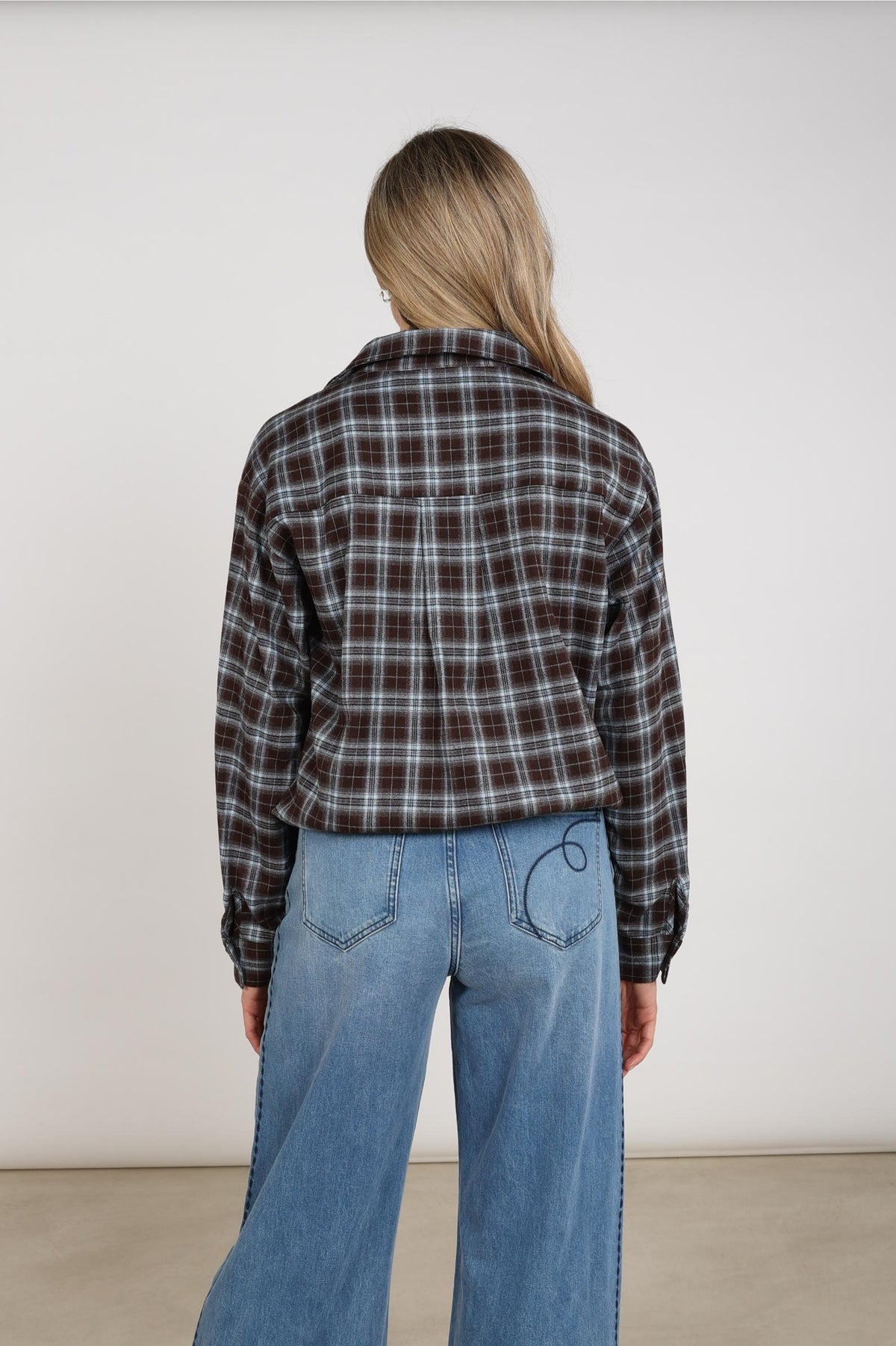 Newport Bluse Karo | Schokolade/Himmel