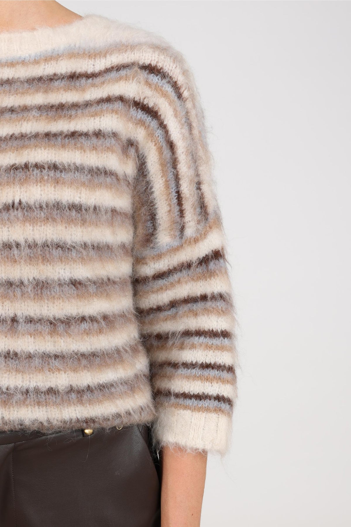 Lucia Pullover Stripe | Offwhite/Sky