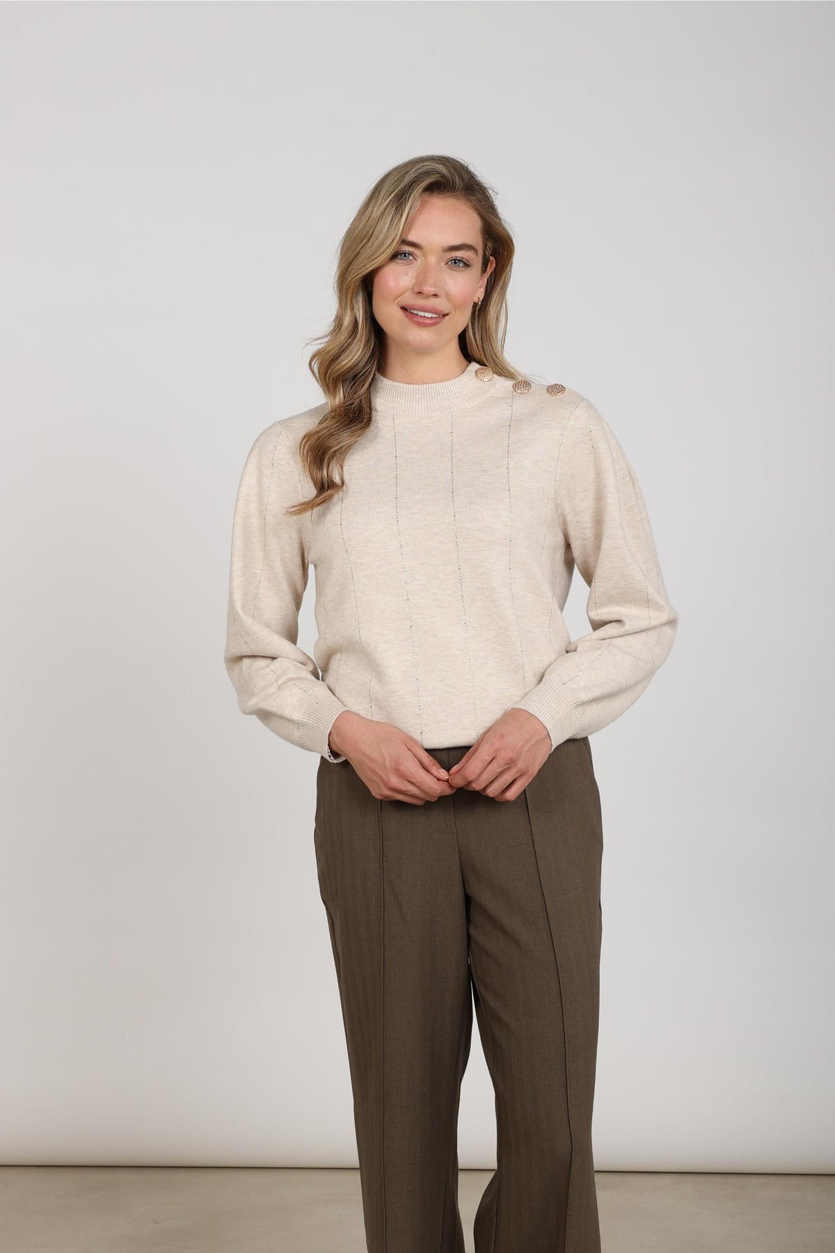 Molly Pullover Strass | Sand Melange