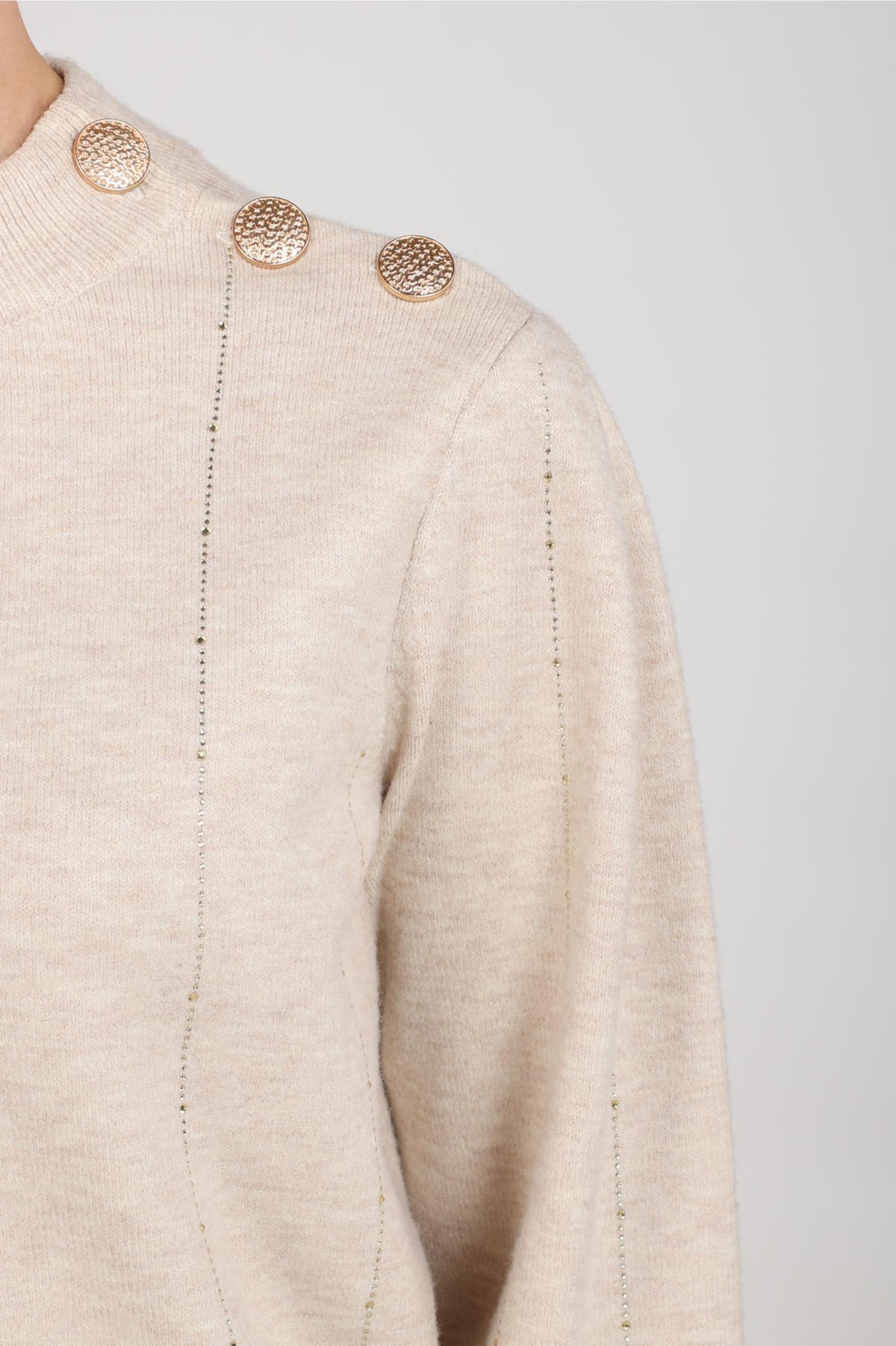 Molly Pullover Strass | Sand Melange