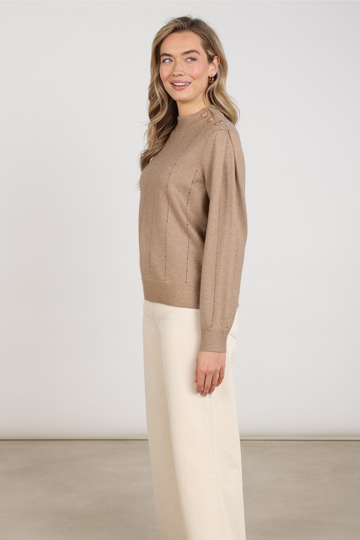 Molly Rhinestone Pullover | Taupe