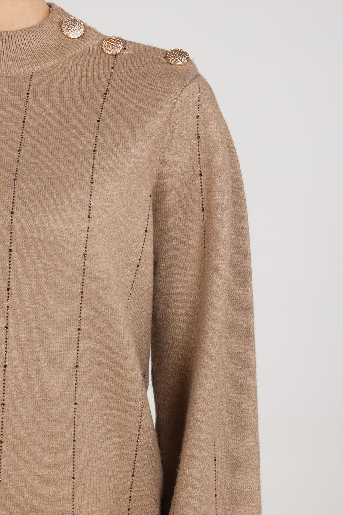 Molly Rhinestone Pullover | Taupe