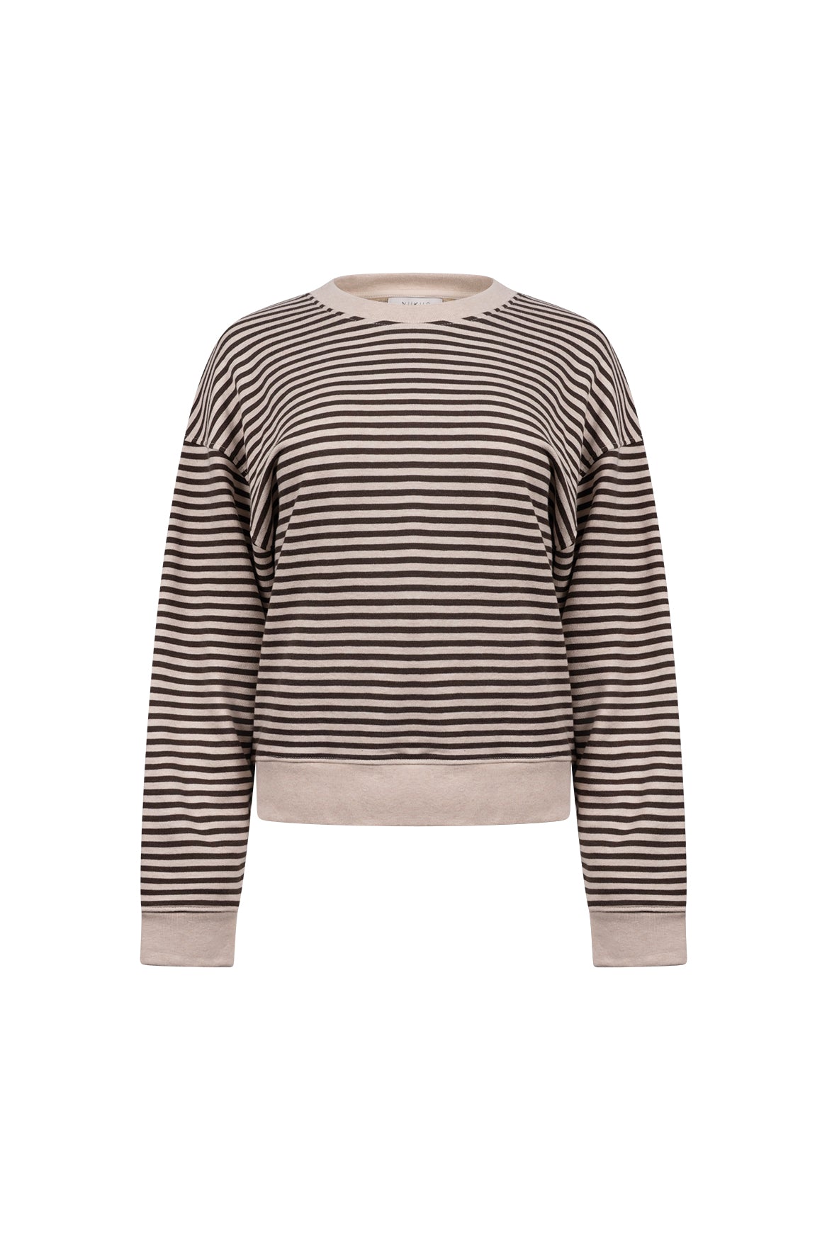 Nelly Pullover Stripe | Sand Melange/Chocolate