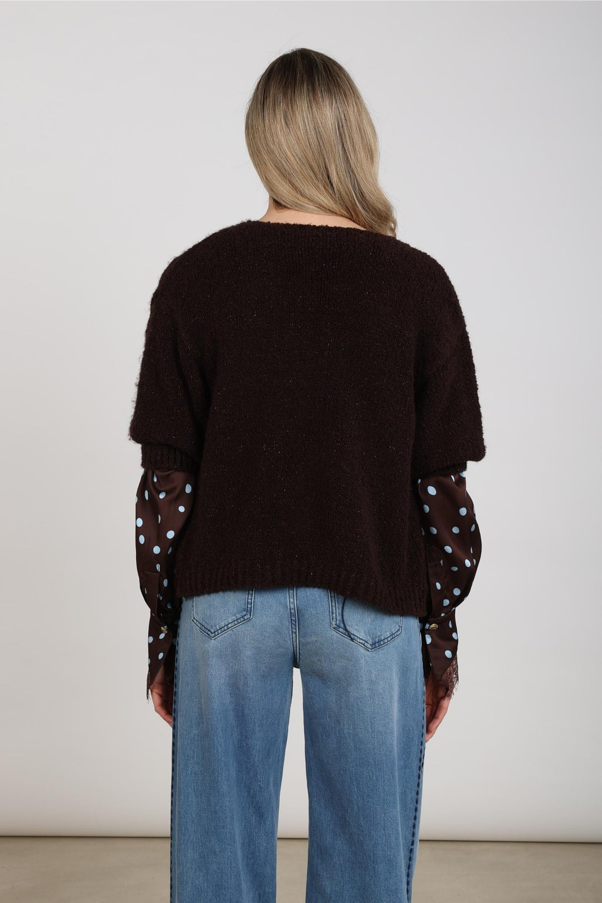 Jip Strickjacke Lurex | Schokolade