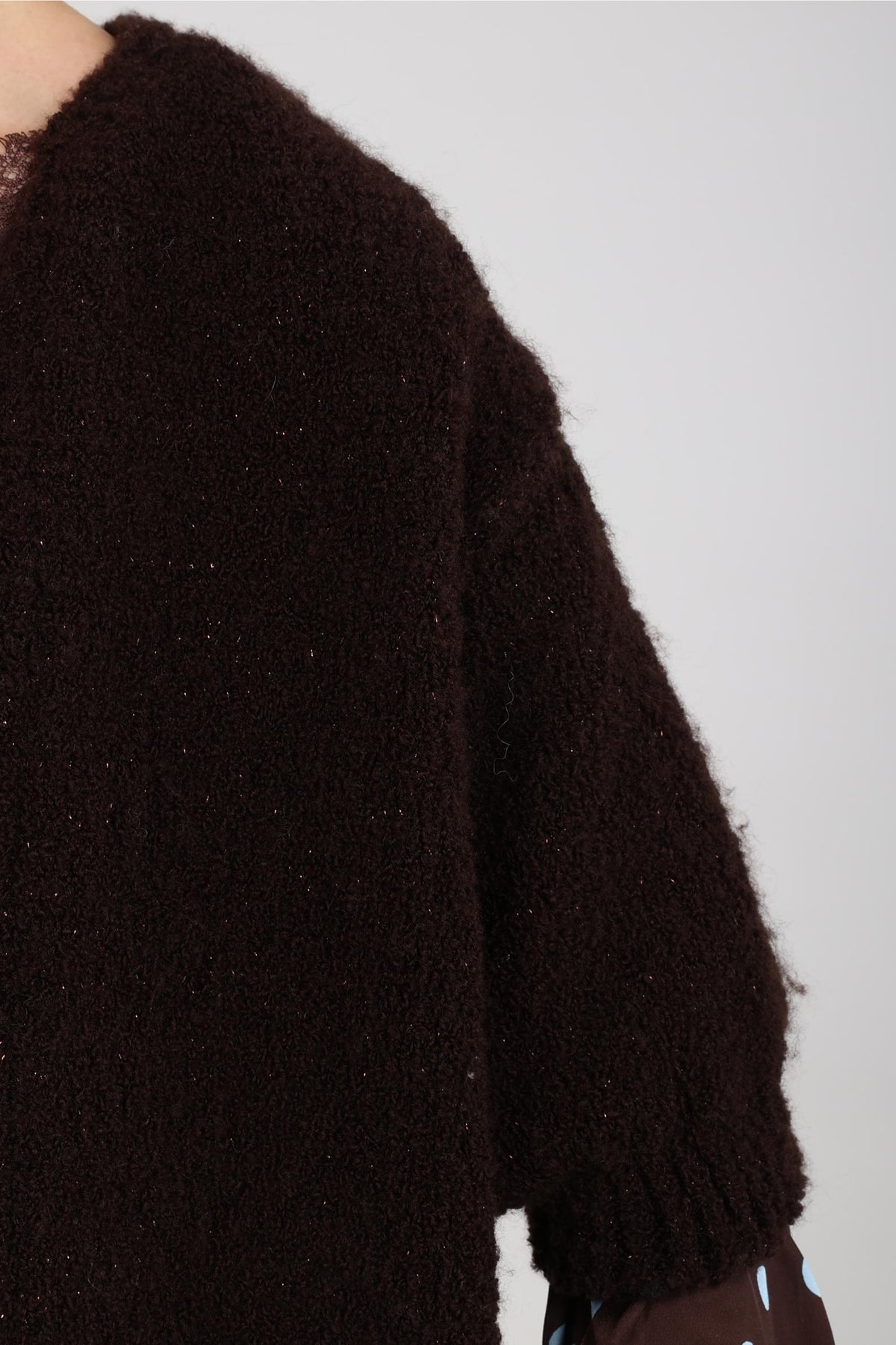 Jip Strickjacke Lurex | Schokolade