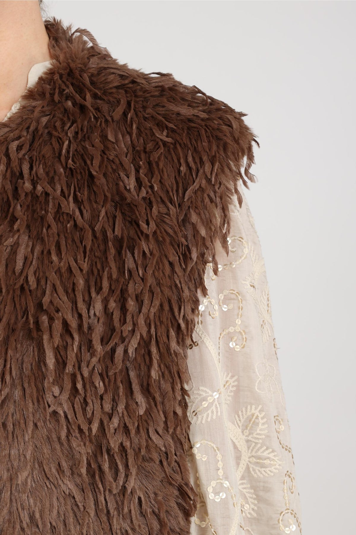 Mila Gilet Feder | Taupe