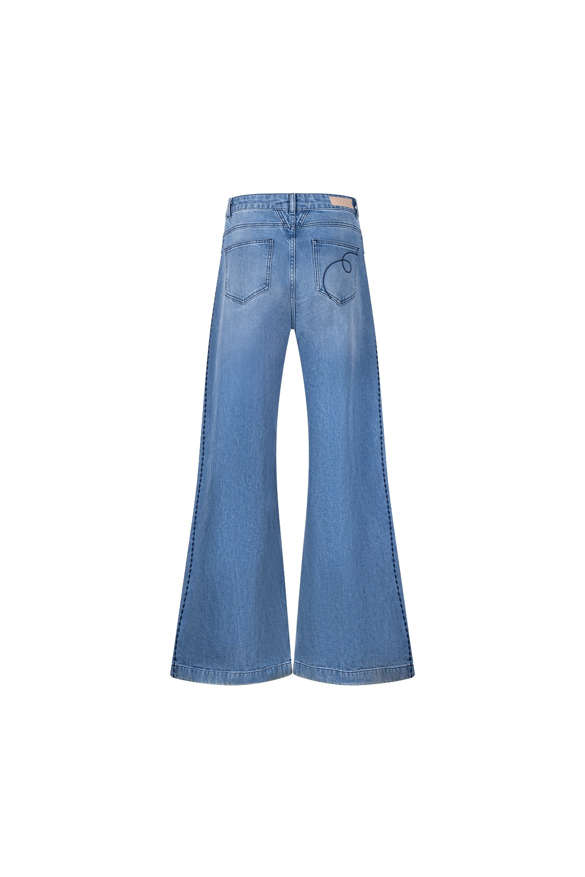 Stevi Pants Embroidery | Blue Denim