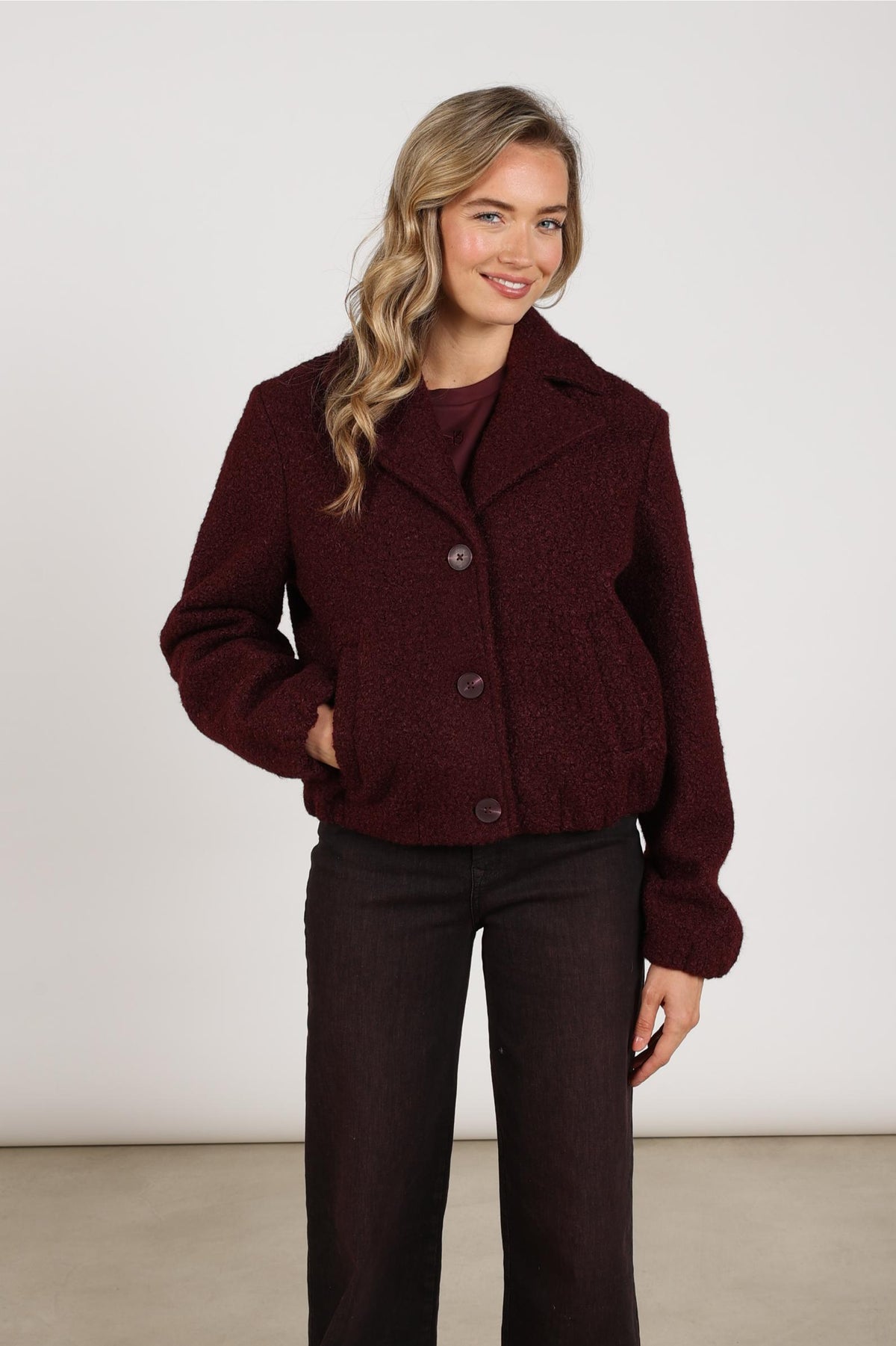 Madelin Jacket Boucle | Cherry