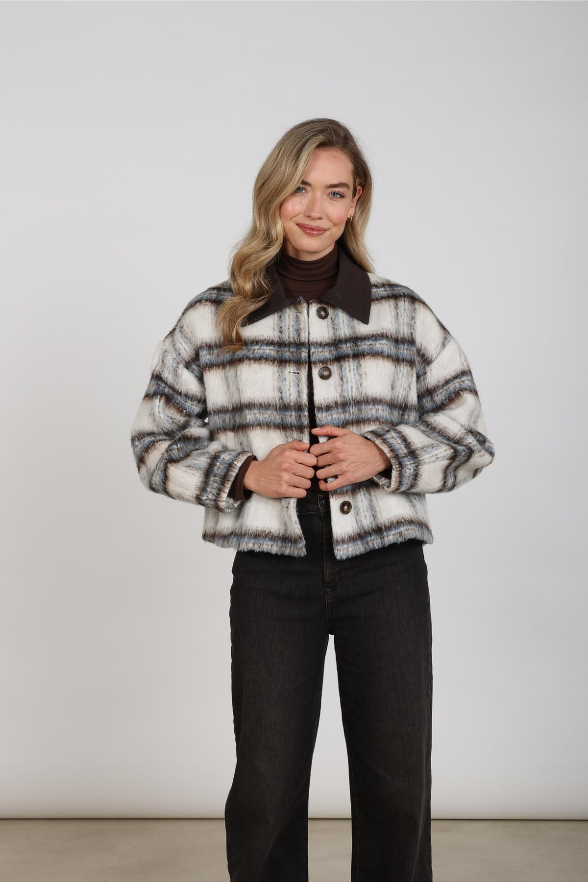 Debora Jacket | Off-white/Chocolate