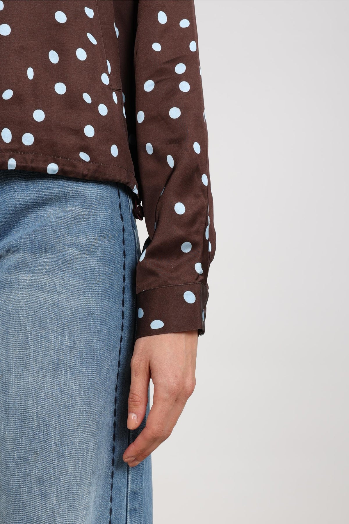 Doreen Bomber Dots | Schokolade/Himmelblau