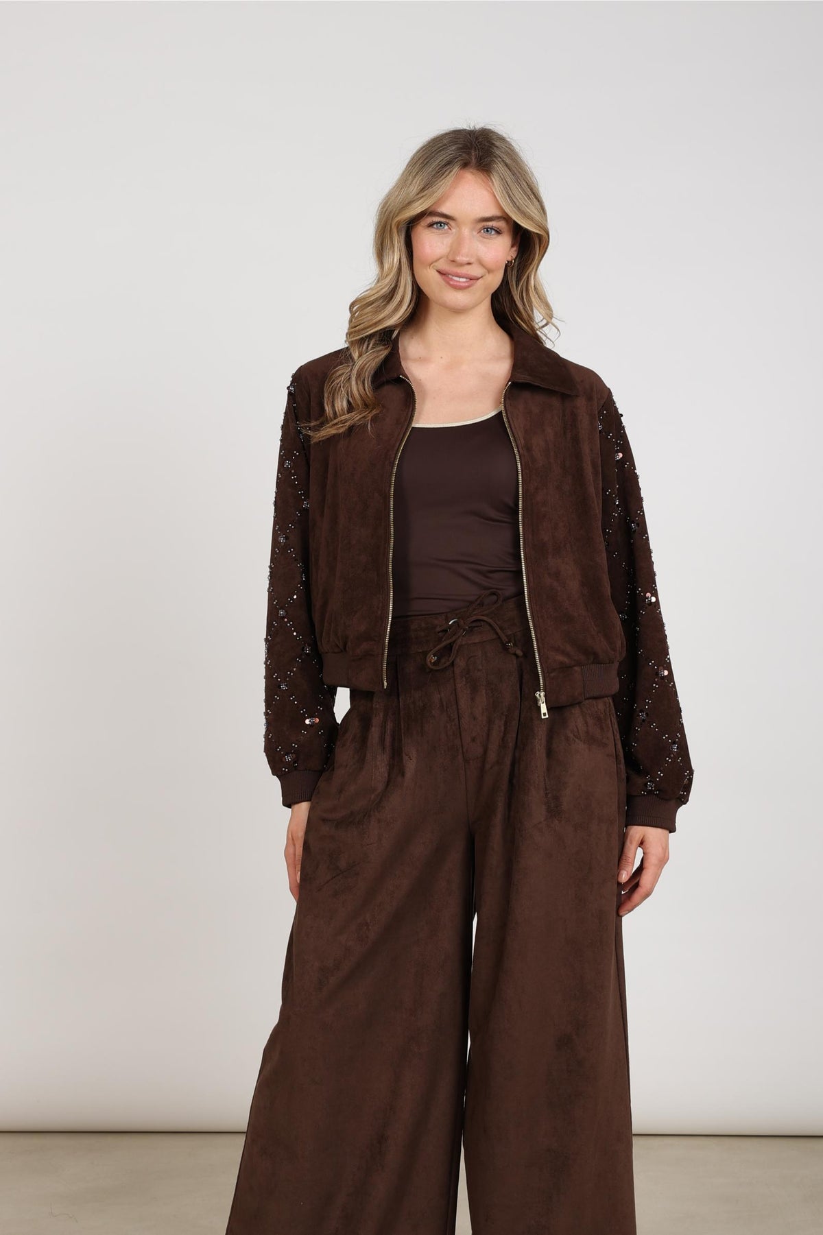 Daisy Bomber Suede | Chocolate