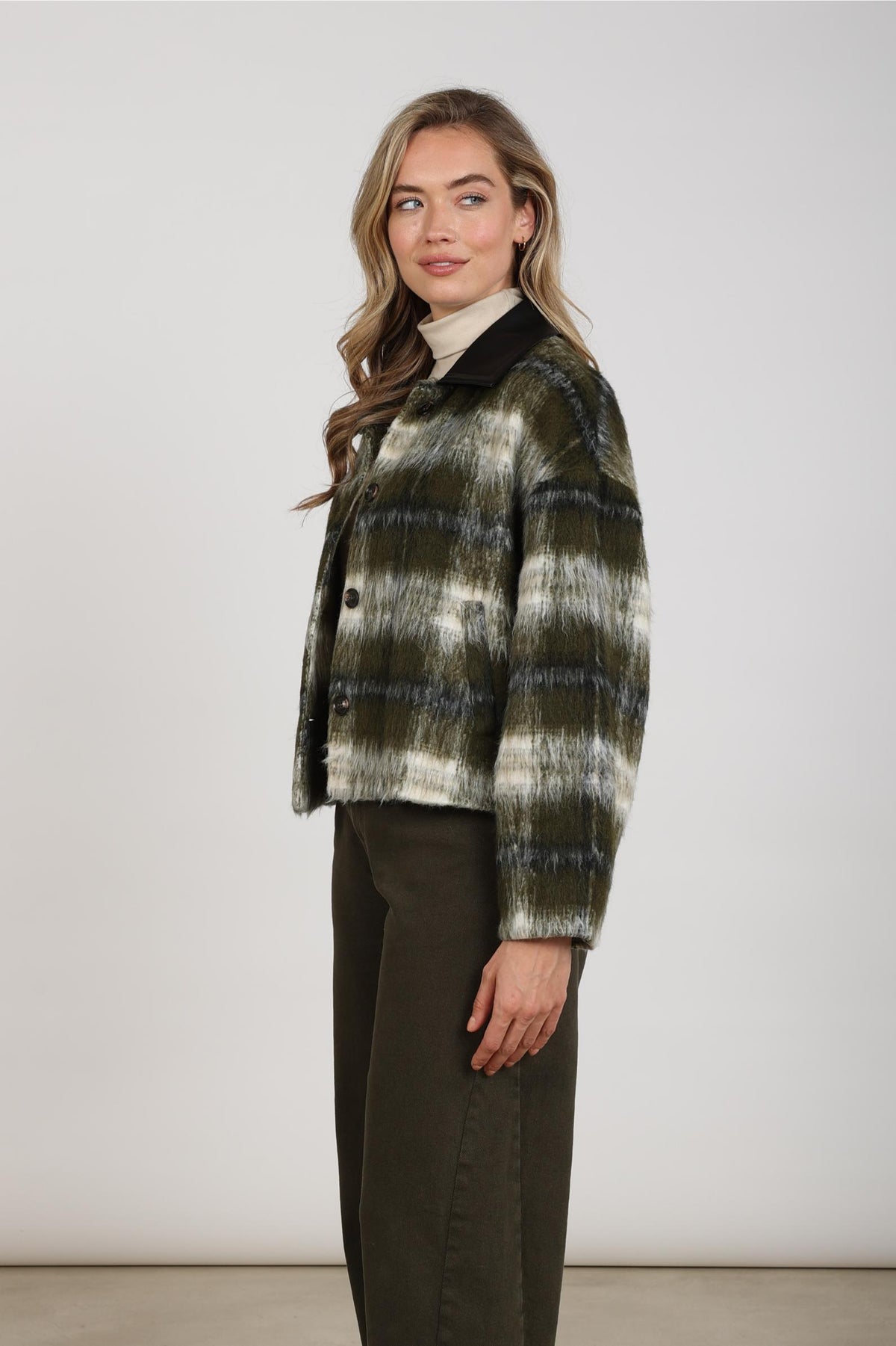 Debora Jacket | Offwhite/Moss