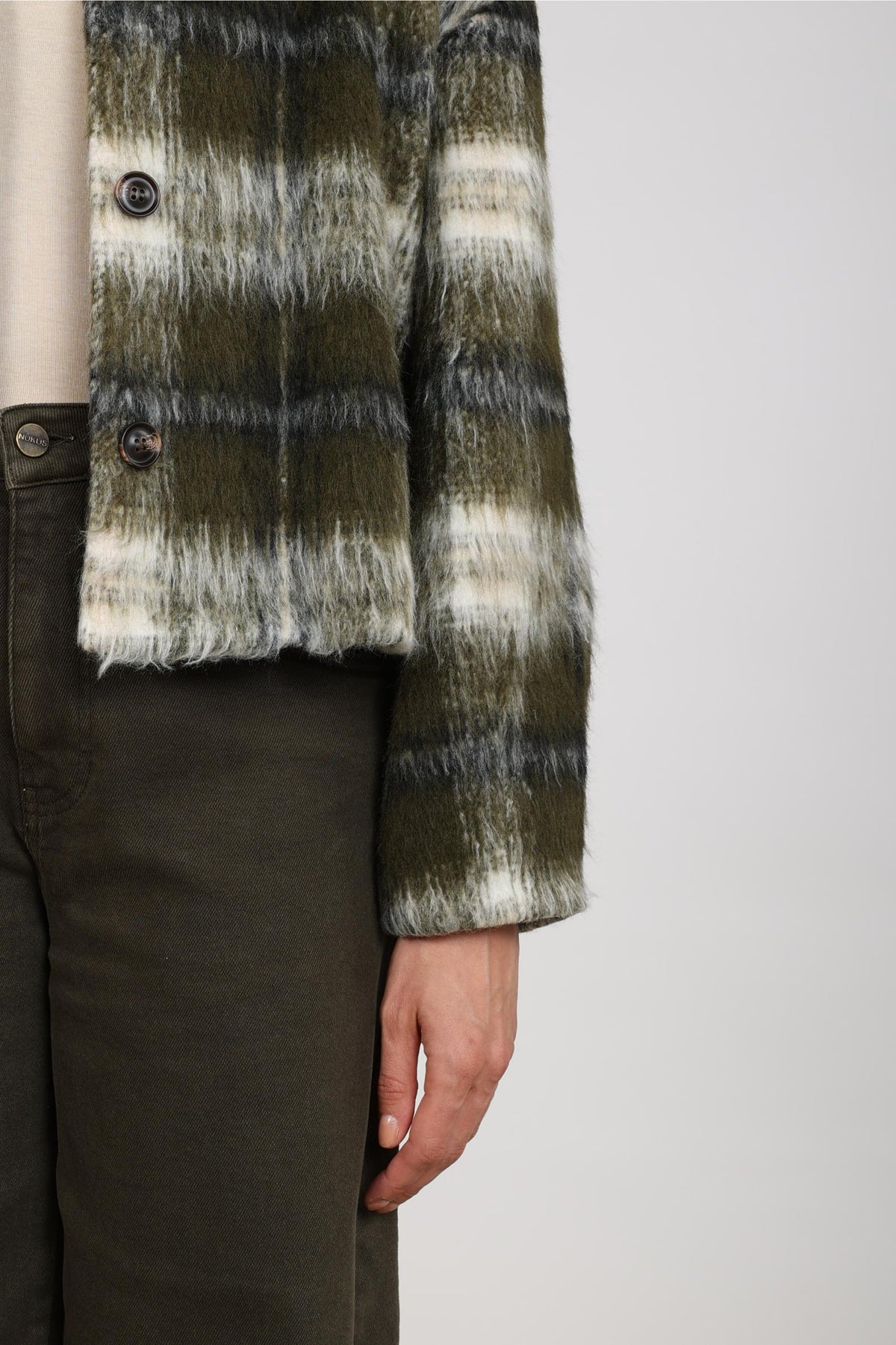Debora Jacket | Offwhite/Moss