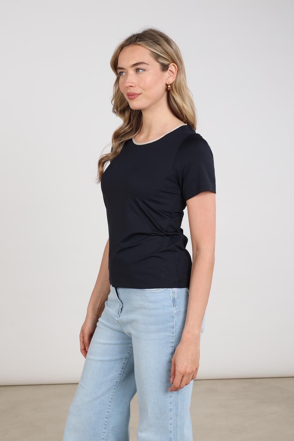 Tirza Top Uni | Marineblau
