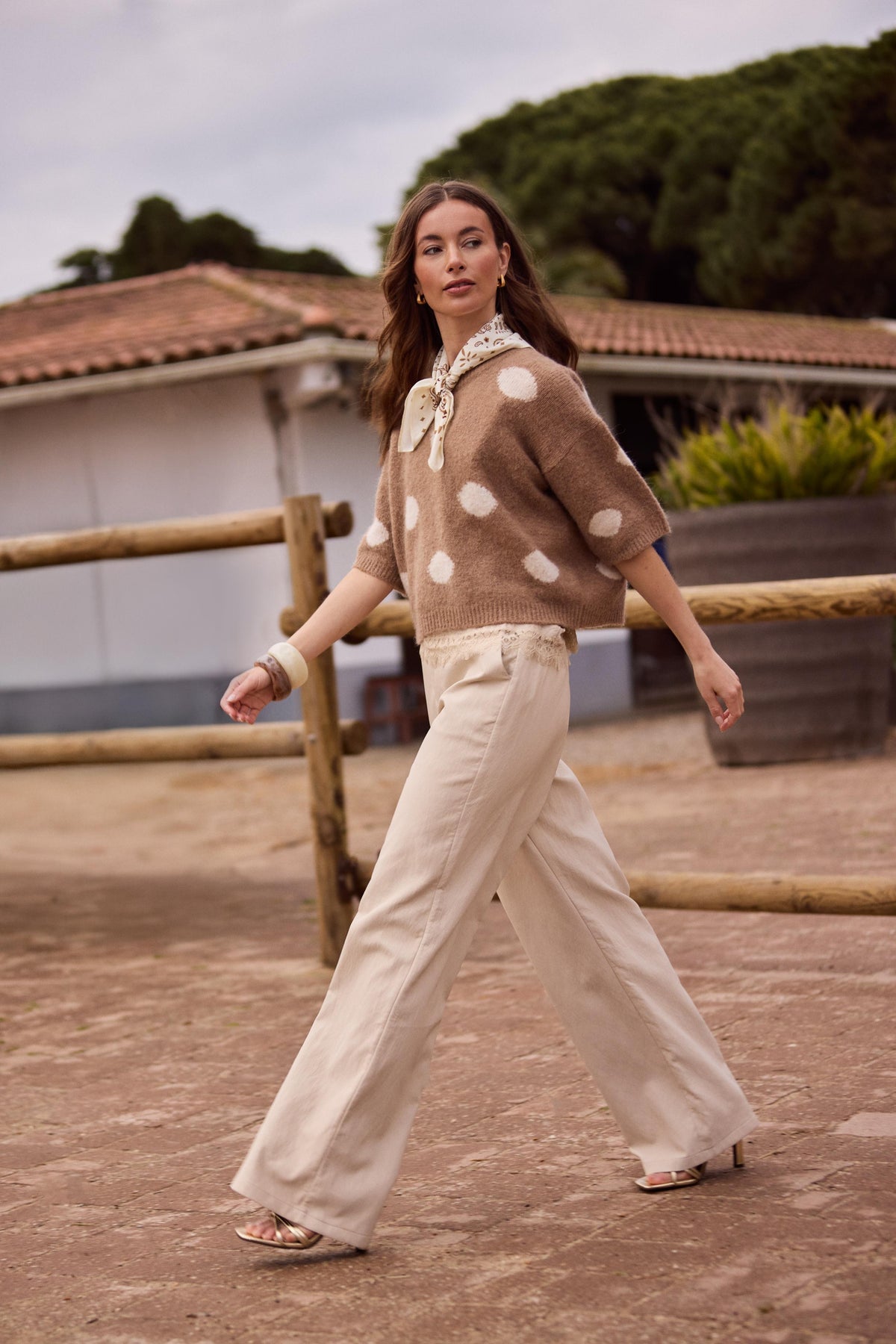 Cici Schal Paisley | Offwhite/Toffee
