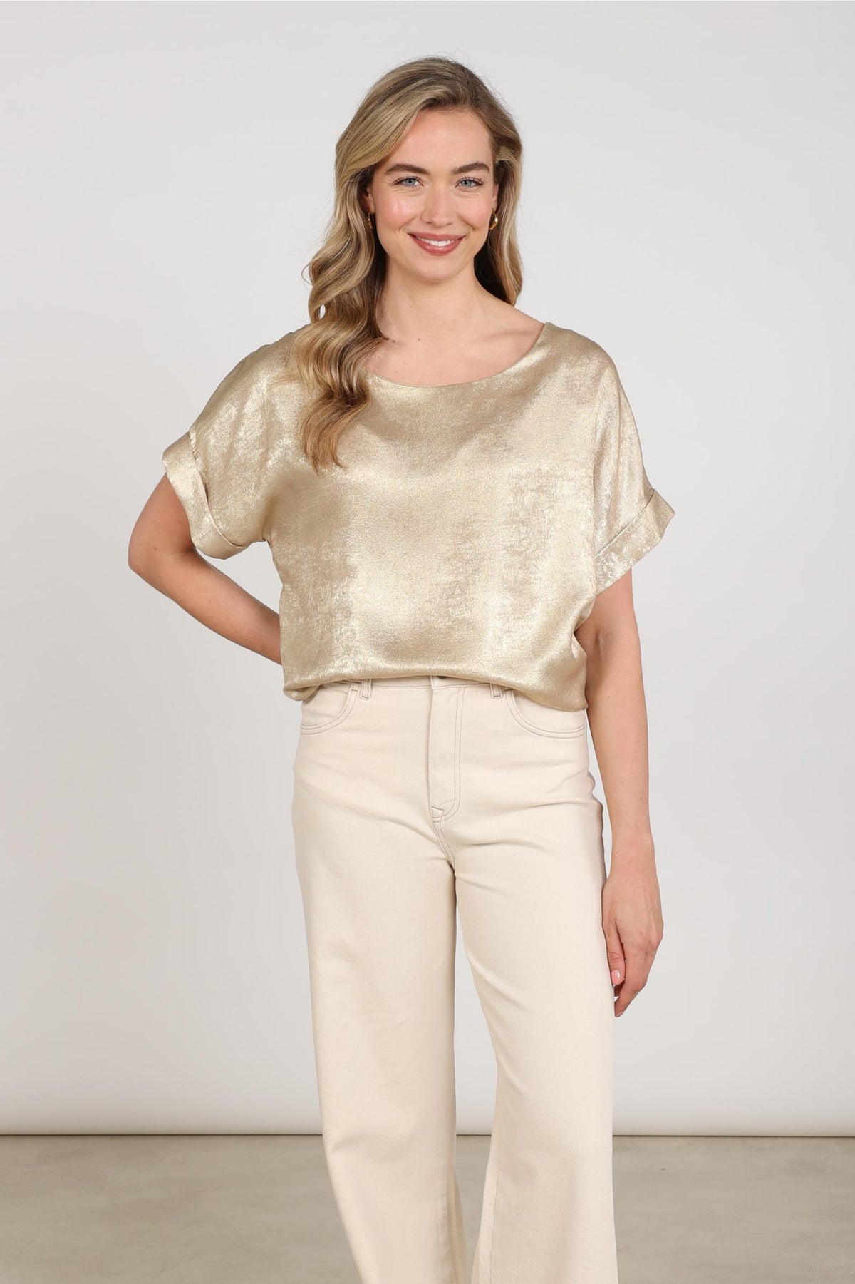 Irene Top Shiny | Gold