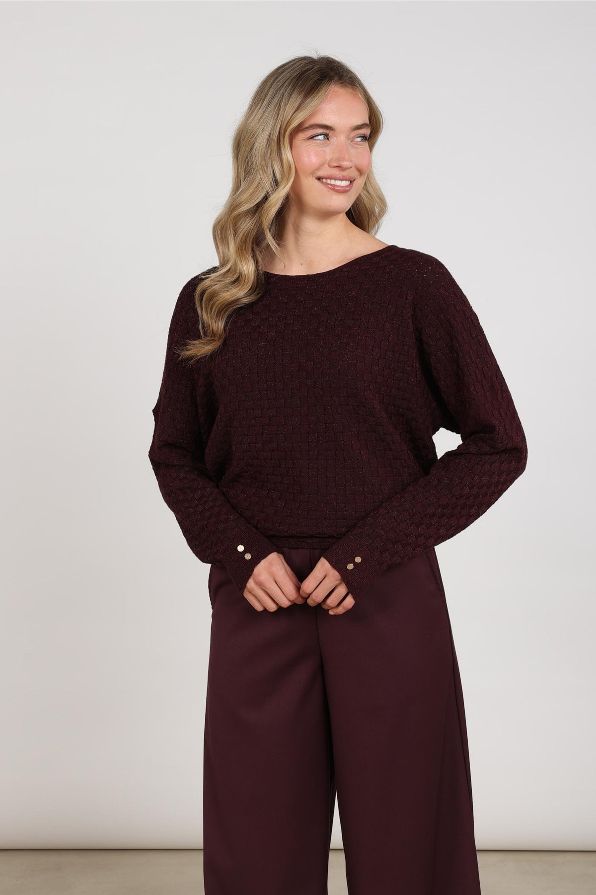 Kento Top Lurex | Cherry