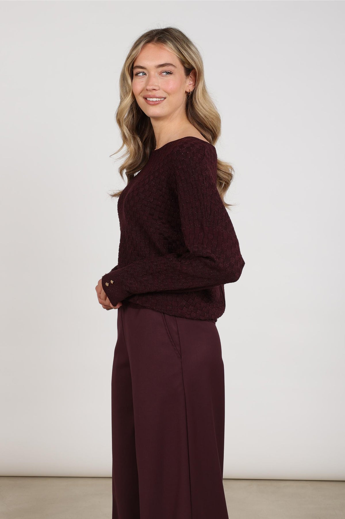 Kento Top Lurex | Cherry