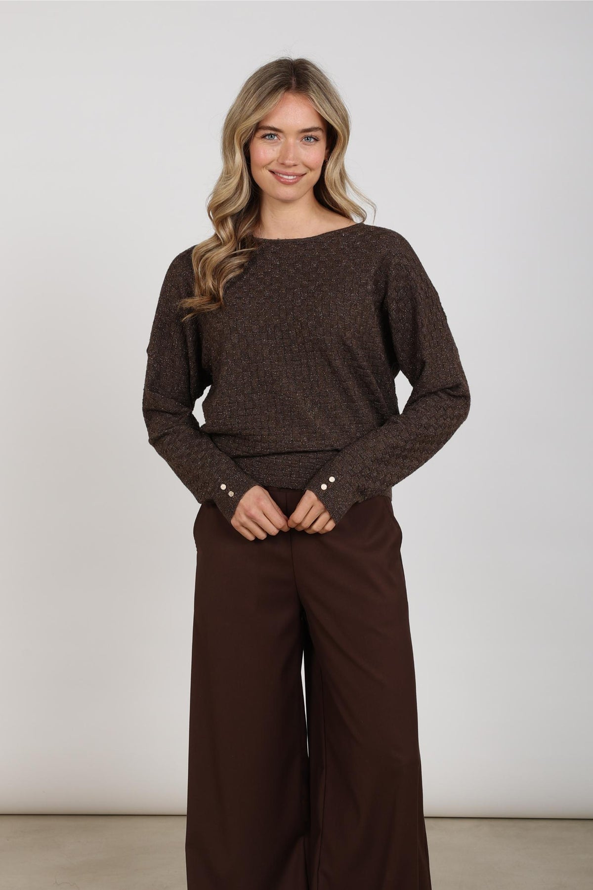 Kento Top Lurex | Chocolate
