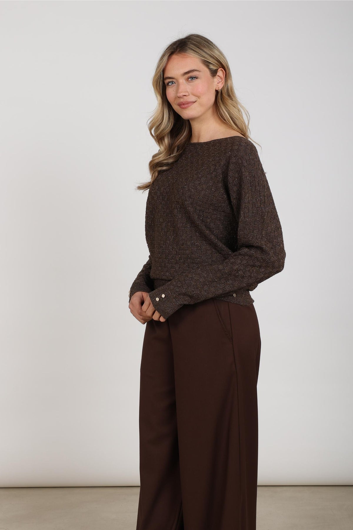 Kento Top Lurex | Chocolate
