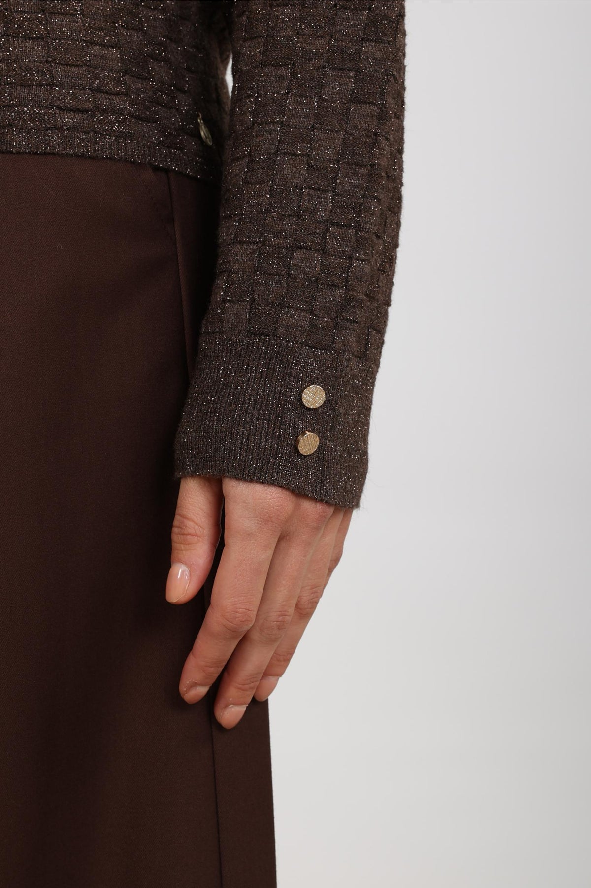 Kento Top Lurex | Schokolade