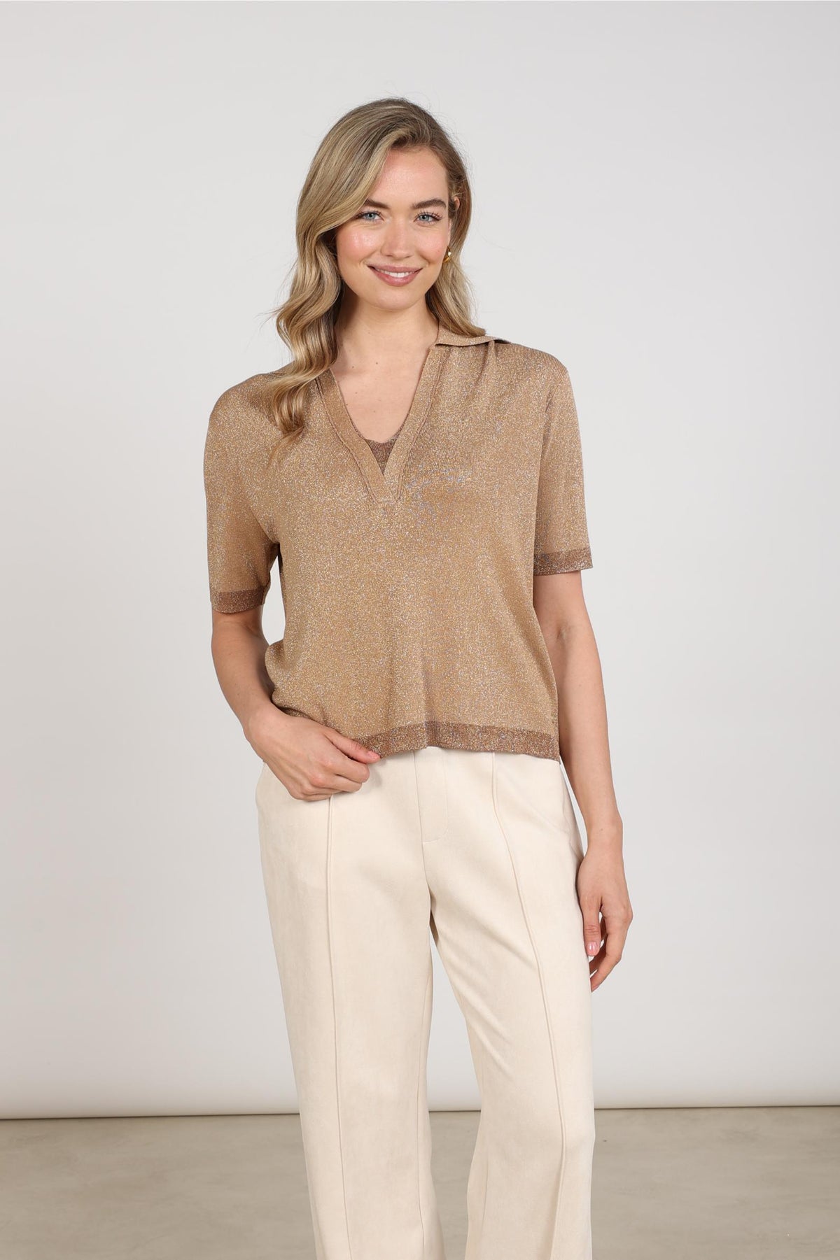 Keelie Top Lurex | Toffee
