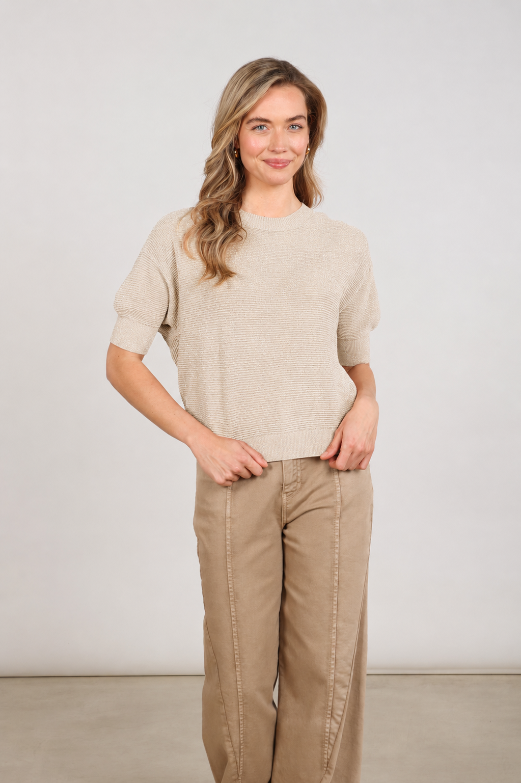 Kinty Top Lurex | Sand