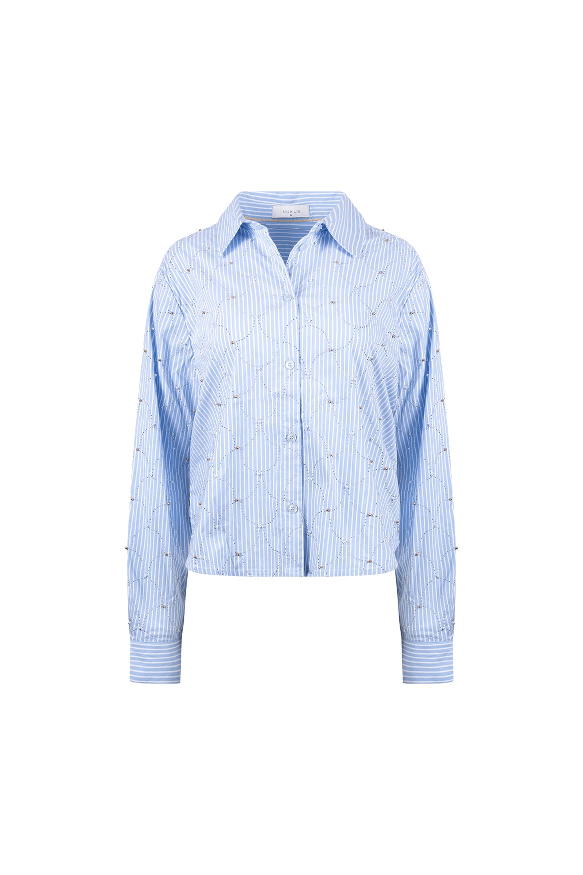Nowi Blouse Stripe Stones | Offwhite/Sky