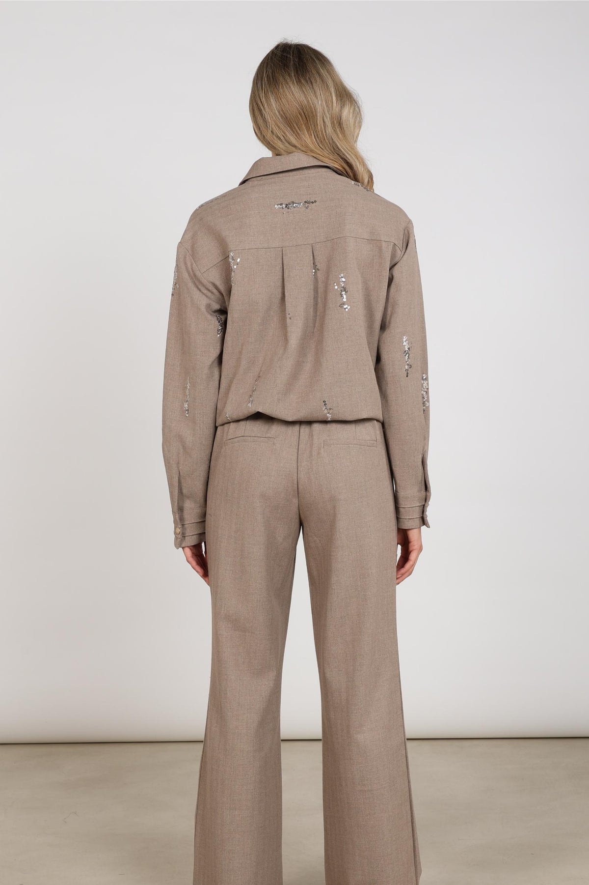 Annelynn Bluse Paillet | Taupe