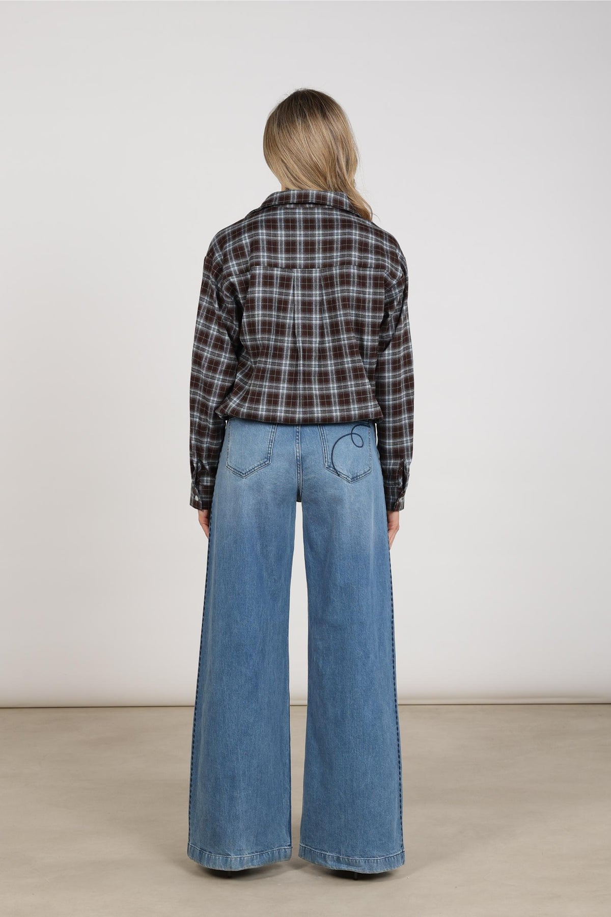 Newport Bluse Karo | Schokolade/Himmel