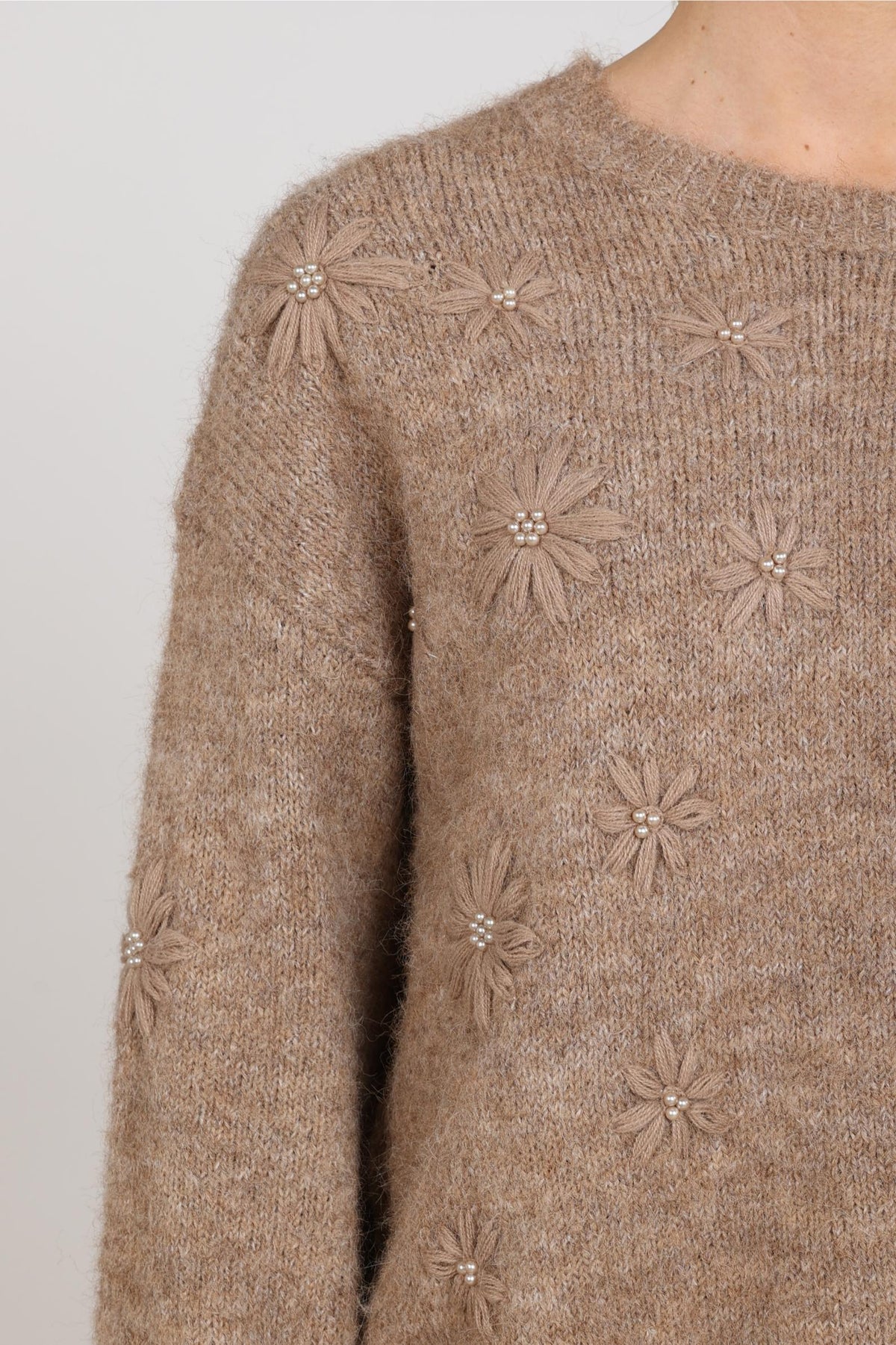 Konstanza Pullover Blumen | Taupe