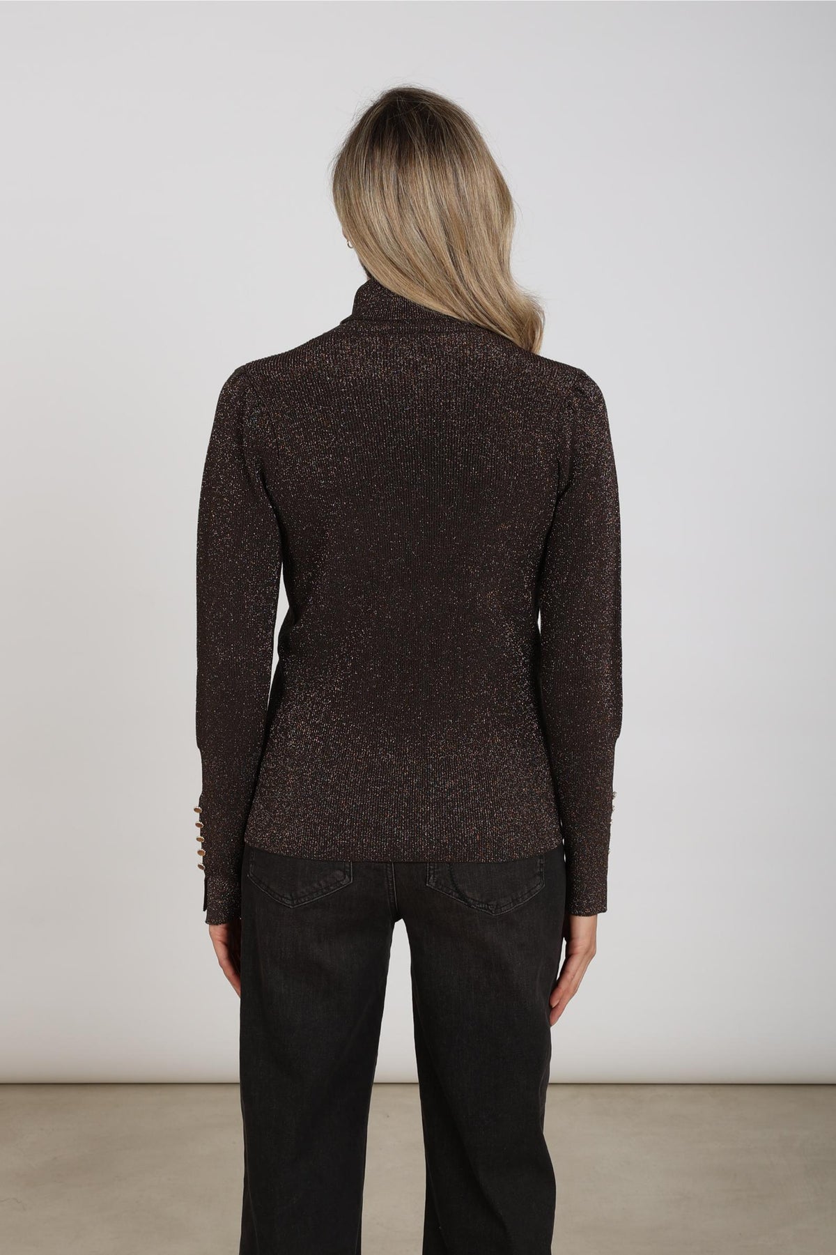 Sylvia Pullover Lurex | Schokolade