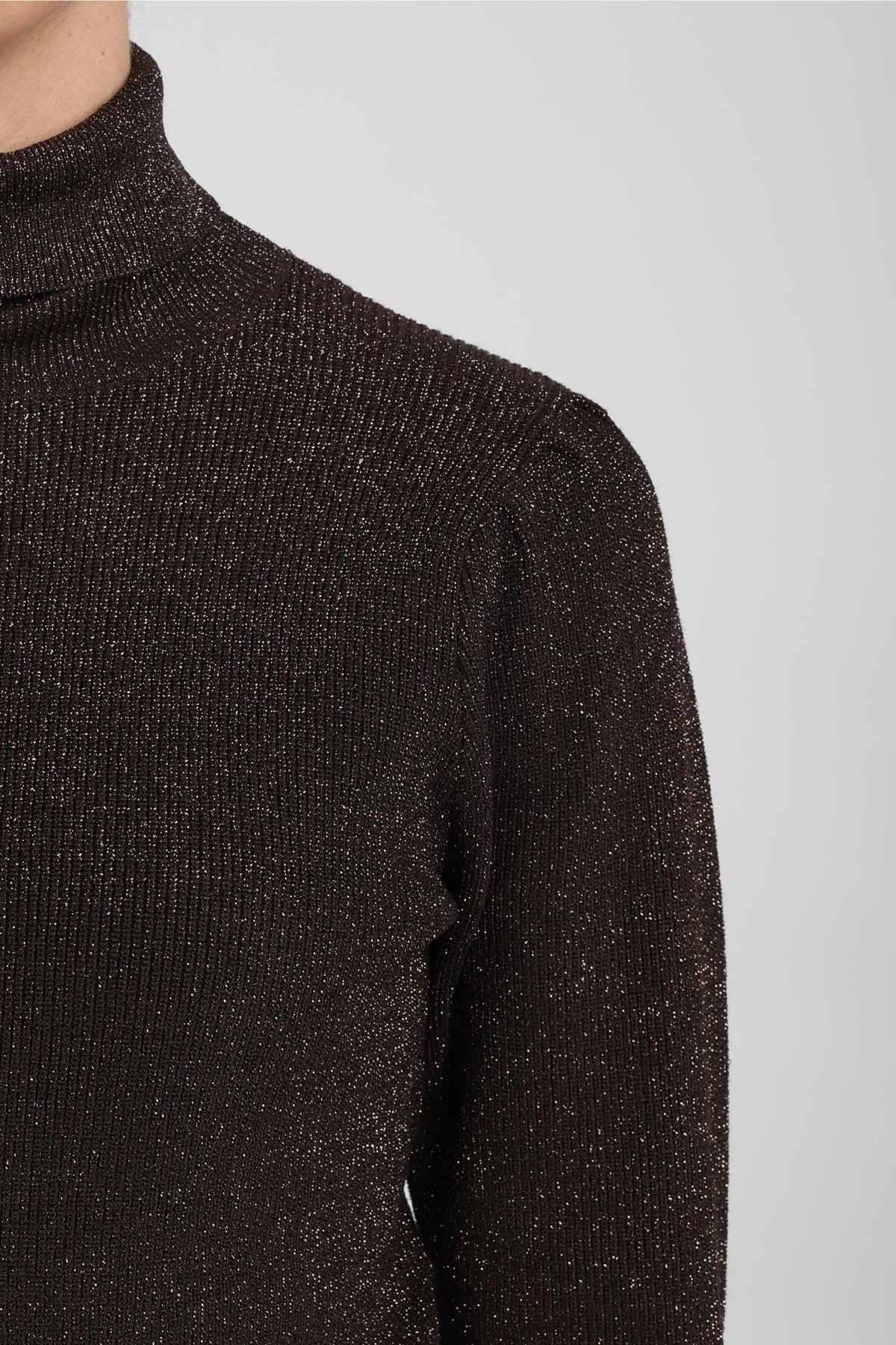 Sylvia Pullover Lurex | Schokolade