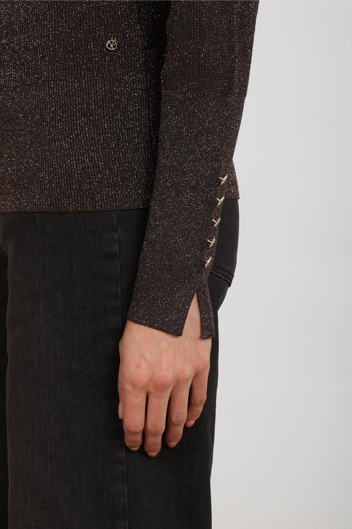 Sylvia Pullover Lurex | Schokolade