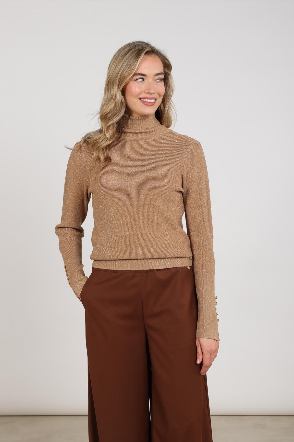 Sylvia Lurex Sweater | Toffee
