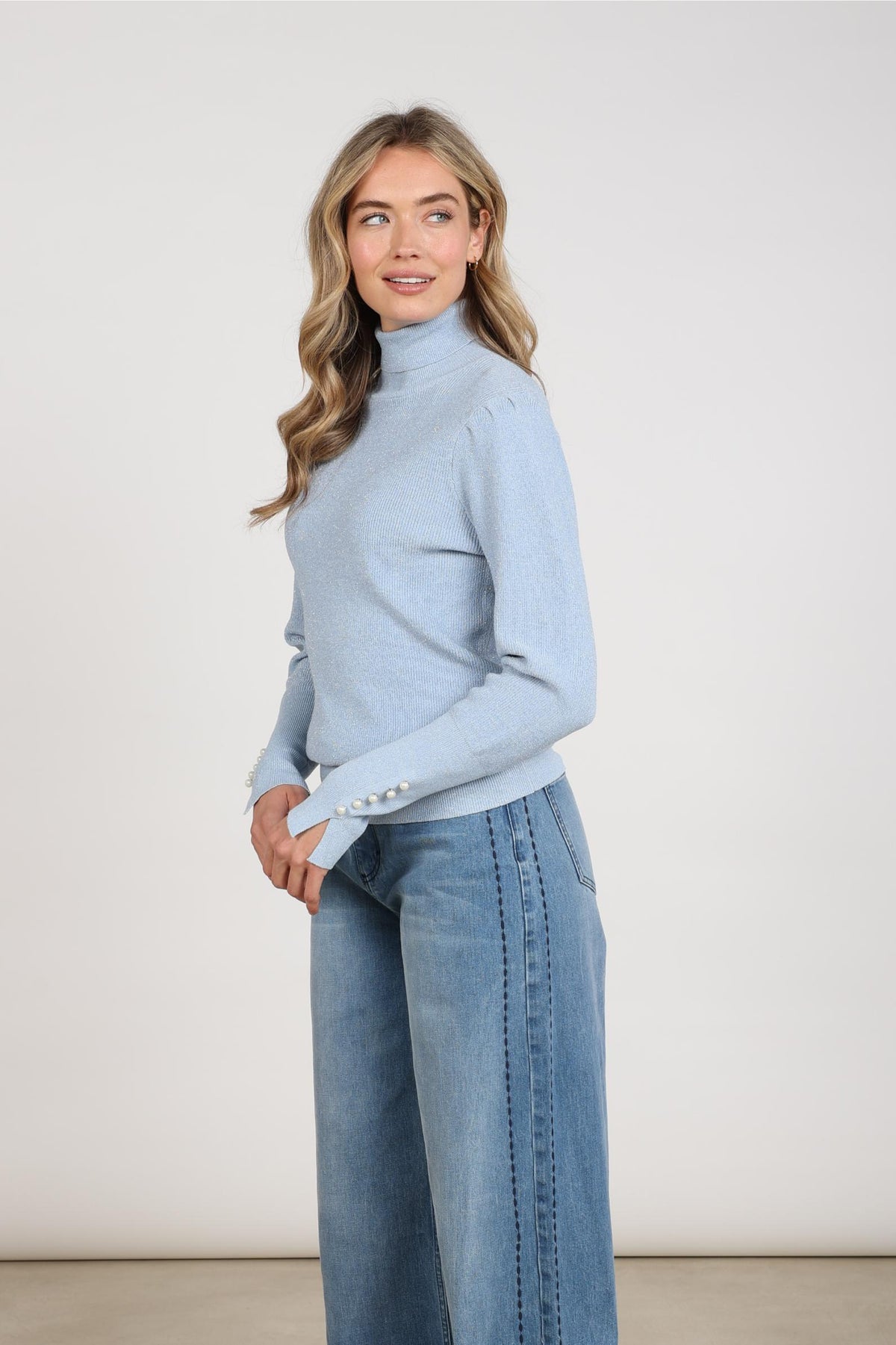 Sylvia Pullover Lurex | Sky