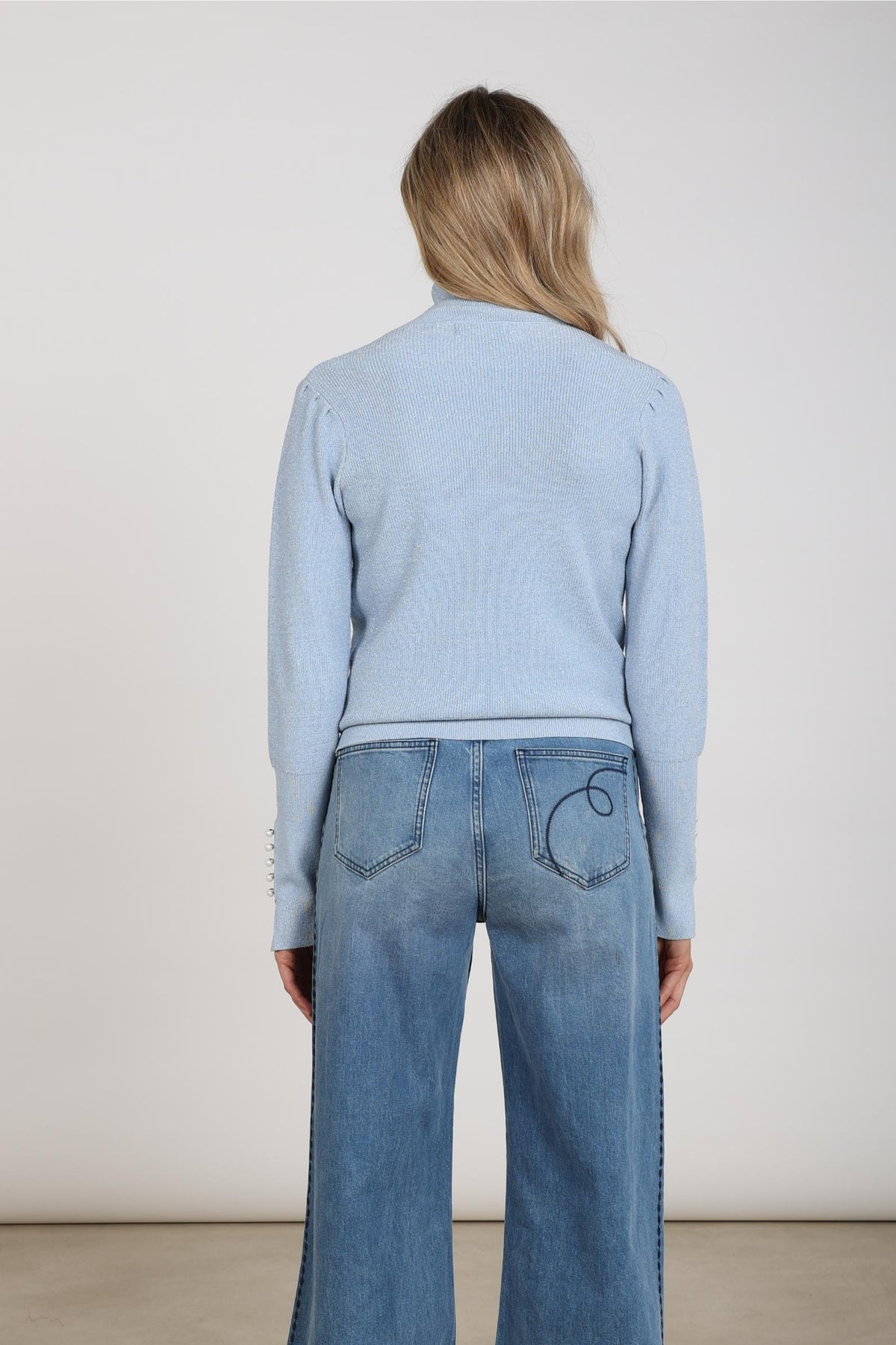 Sylvia Lurex Pullover | Sky