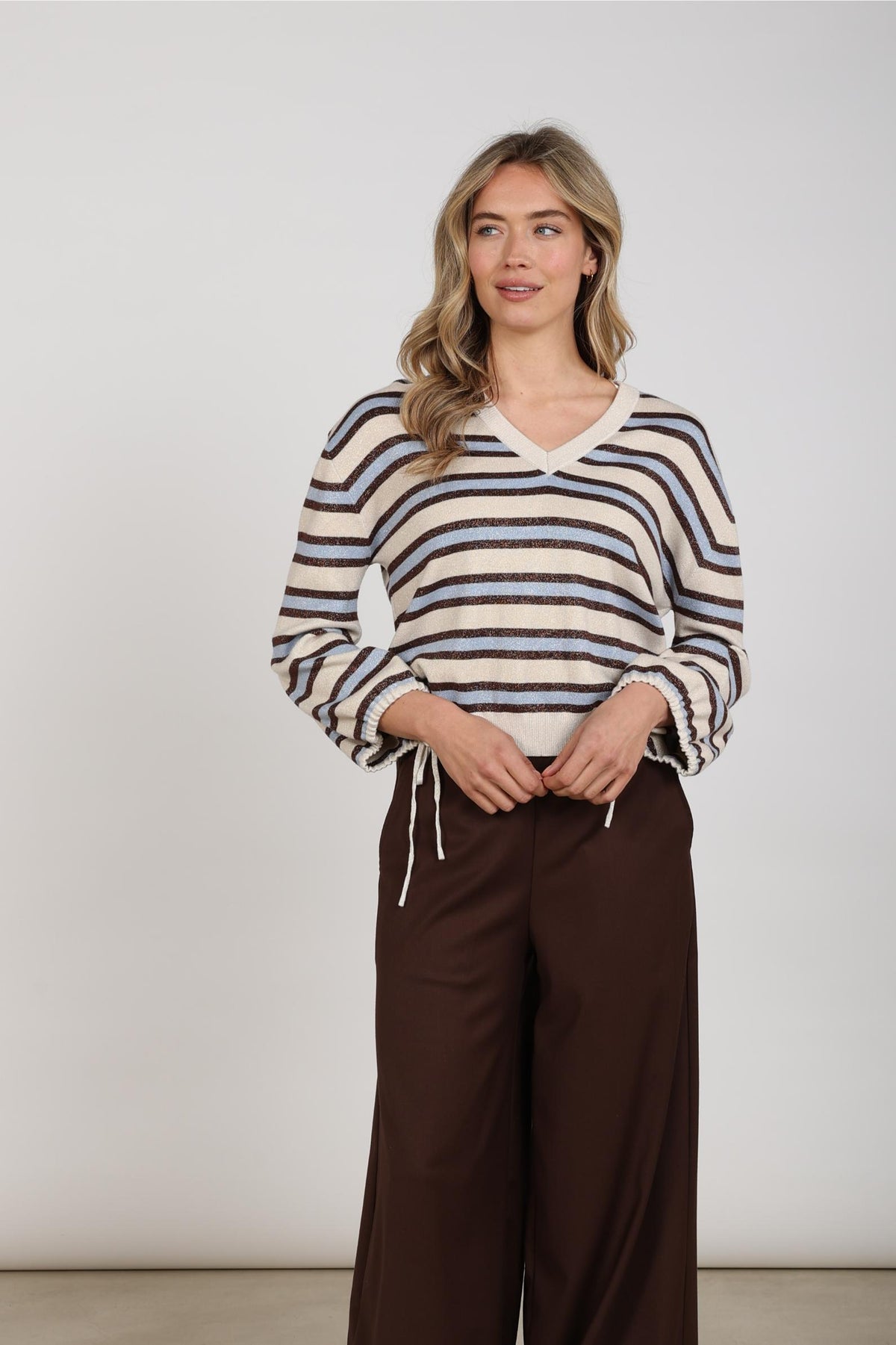 Kim Pullover Stripe | Sand/Sky